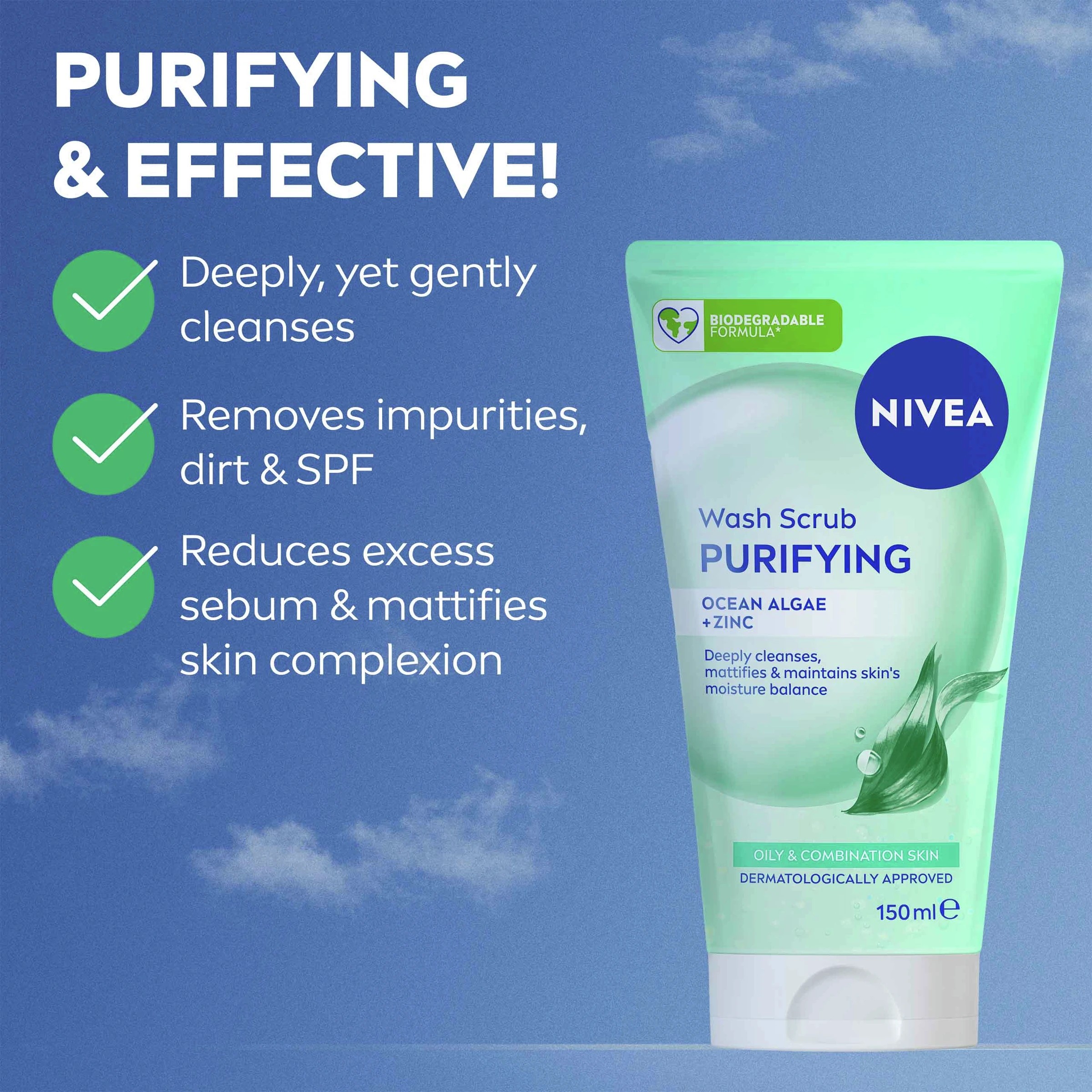 7 Nivea Purifying Wash Scrub 150ml - Ocean Algae and Hydramine, 7 of 9
