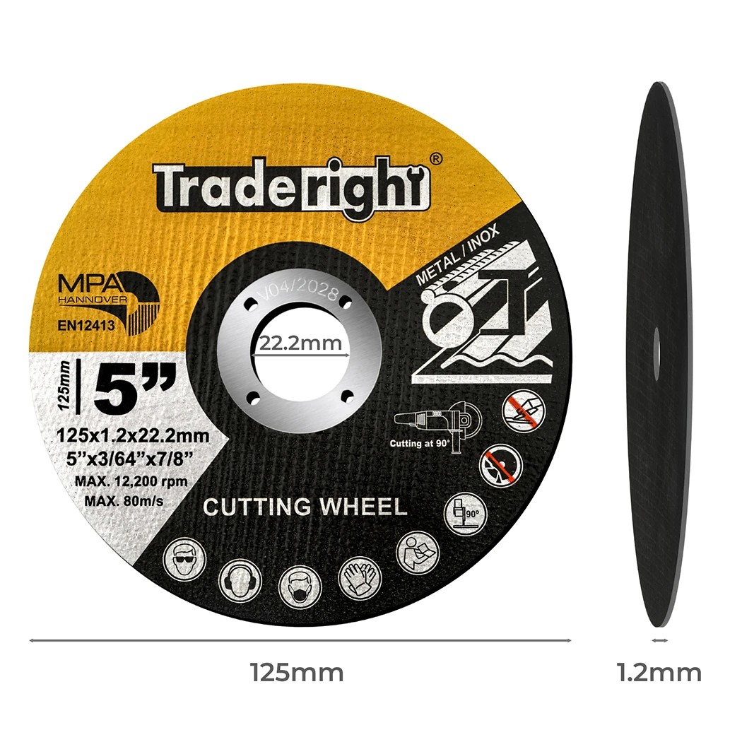3 Traderight 125x1.2x22.2mm Cutting Discs 5 Inch 100pcs, 3 of 8