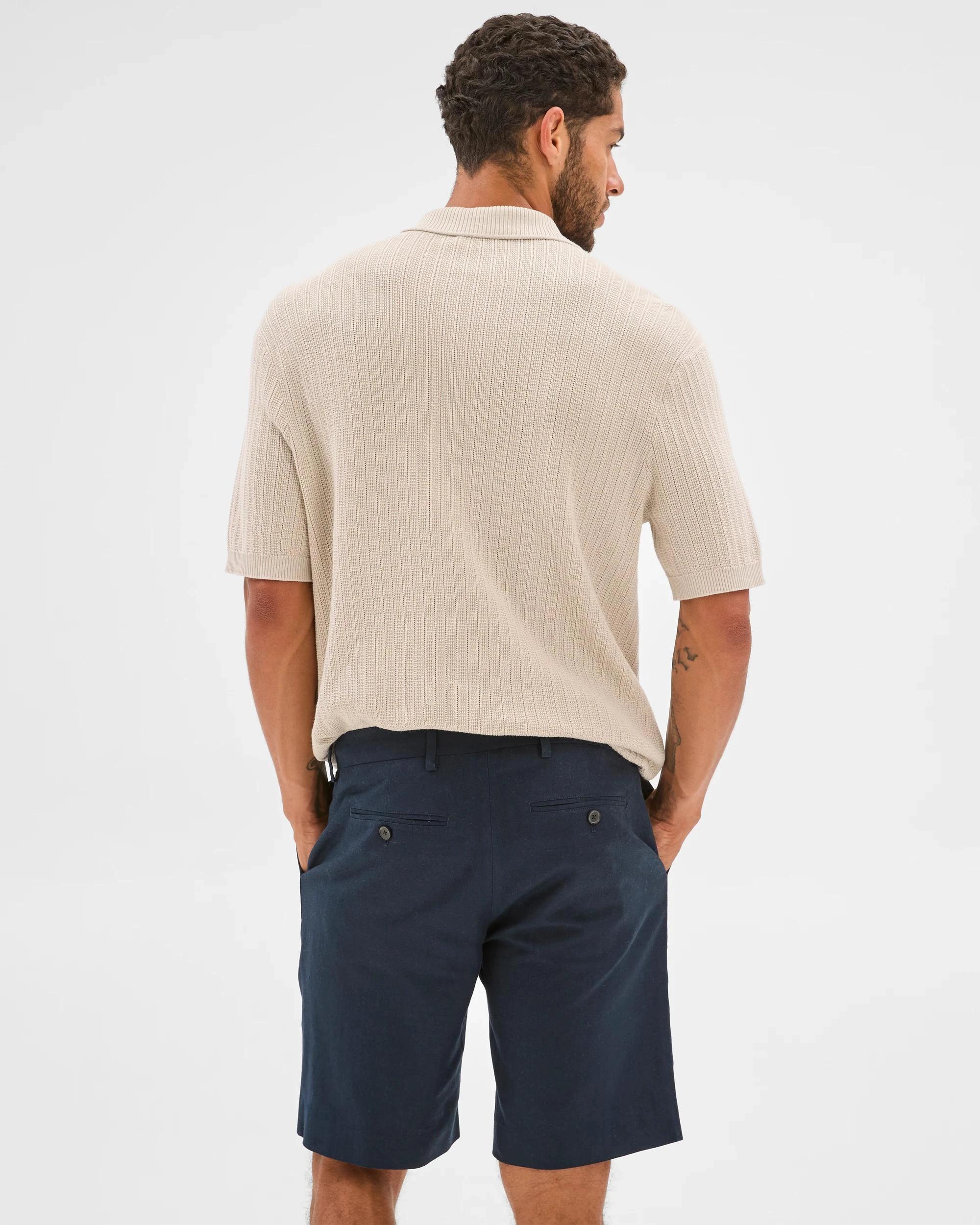 4 European Linen Blend Suit Shorts - Preview NAVY, 4 of 6