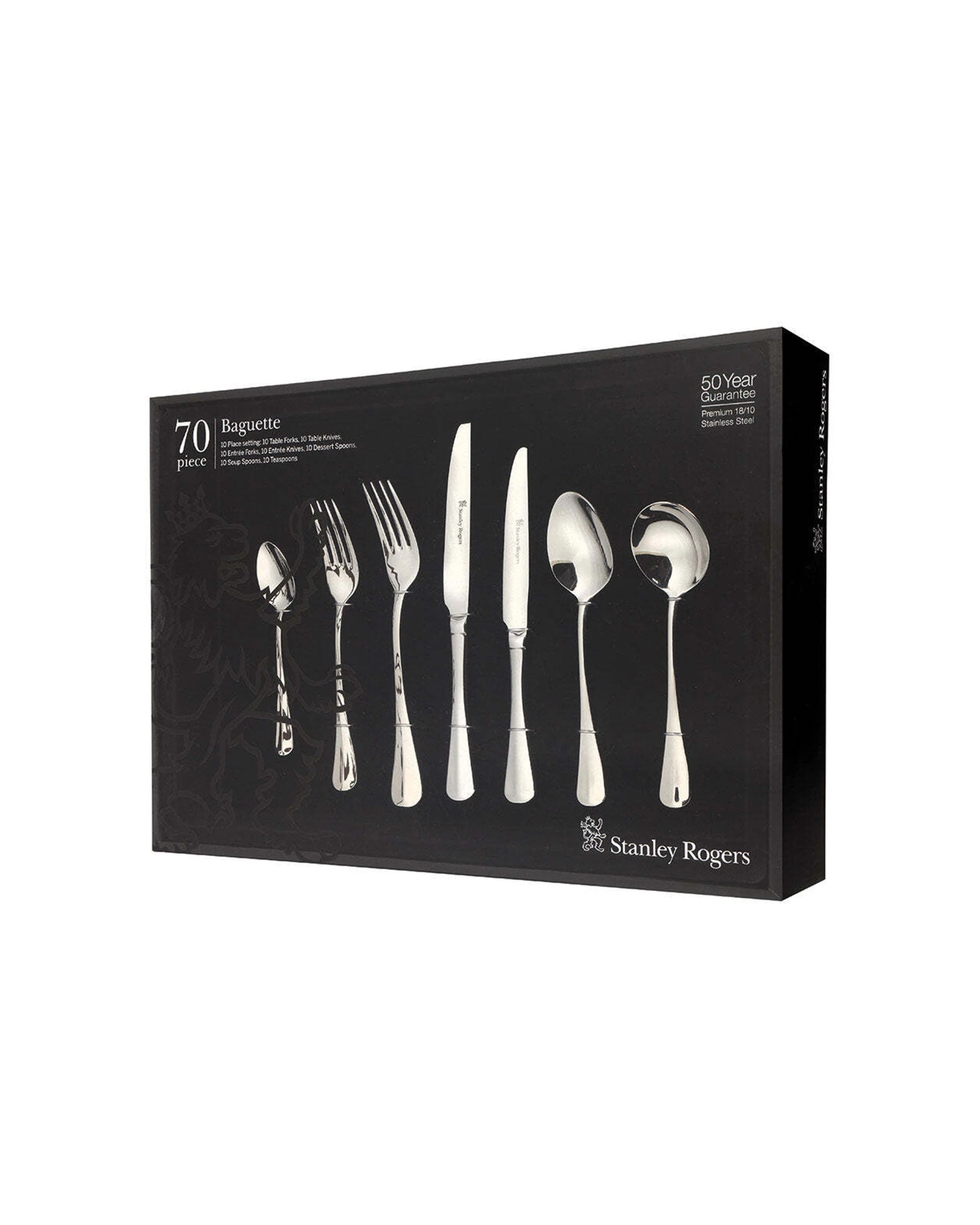 5 70pc Stanley Rogers Baguette Stainless Steel Cutlery Dinner Family Party Set
 - Silver, 5 of 5