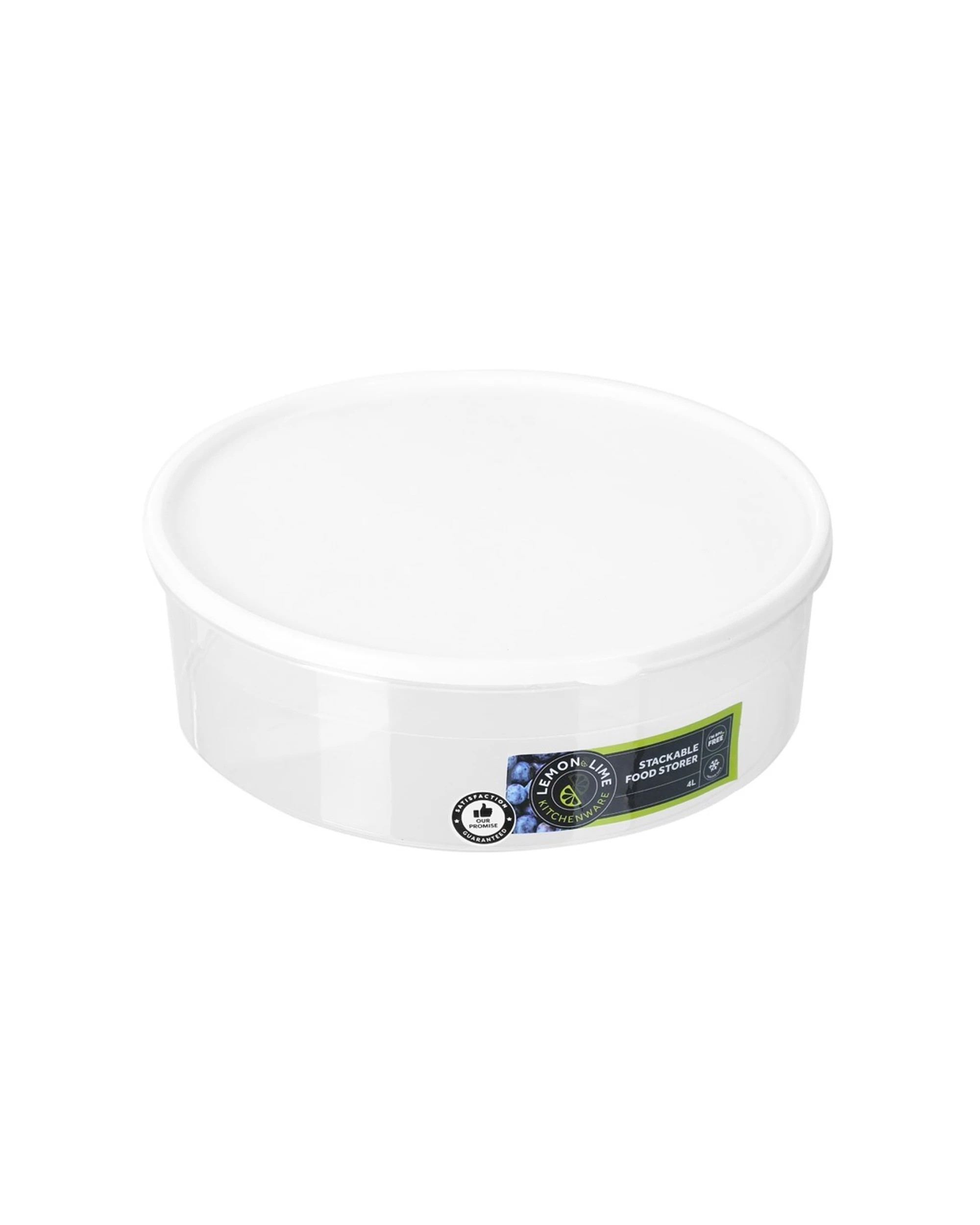 2 Lemon & Lime 3pk Keep Fresh Stackable Food Storer 4L Round BPA Free - Clear, 2 of 4