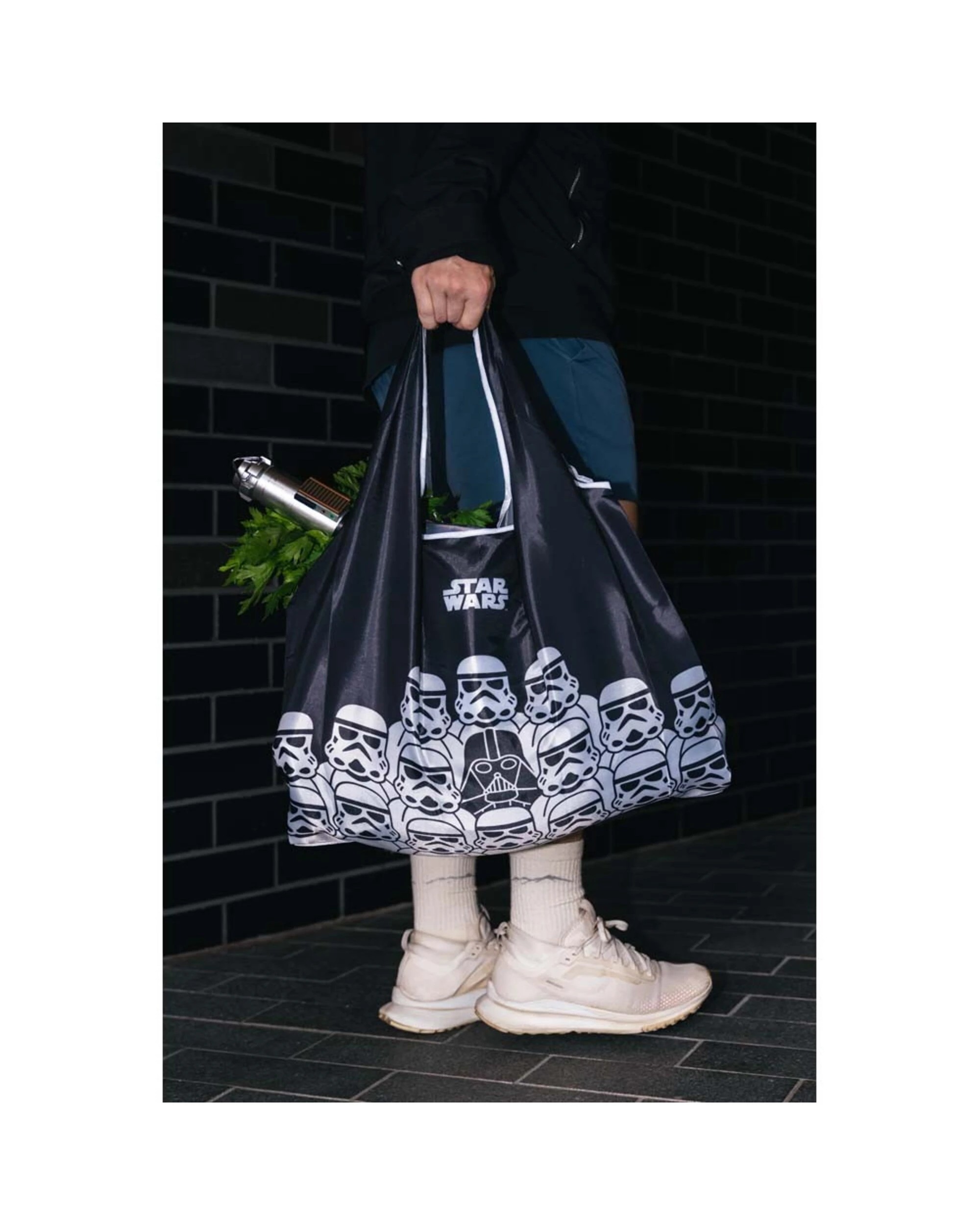 4 Star Wars - Darth Vader & Stormtroopers Foldable Tote Bag - Black, 4 of 4