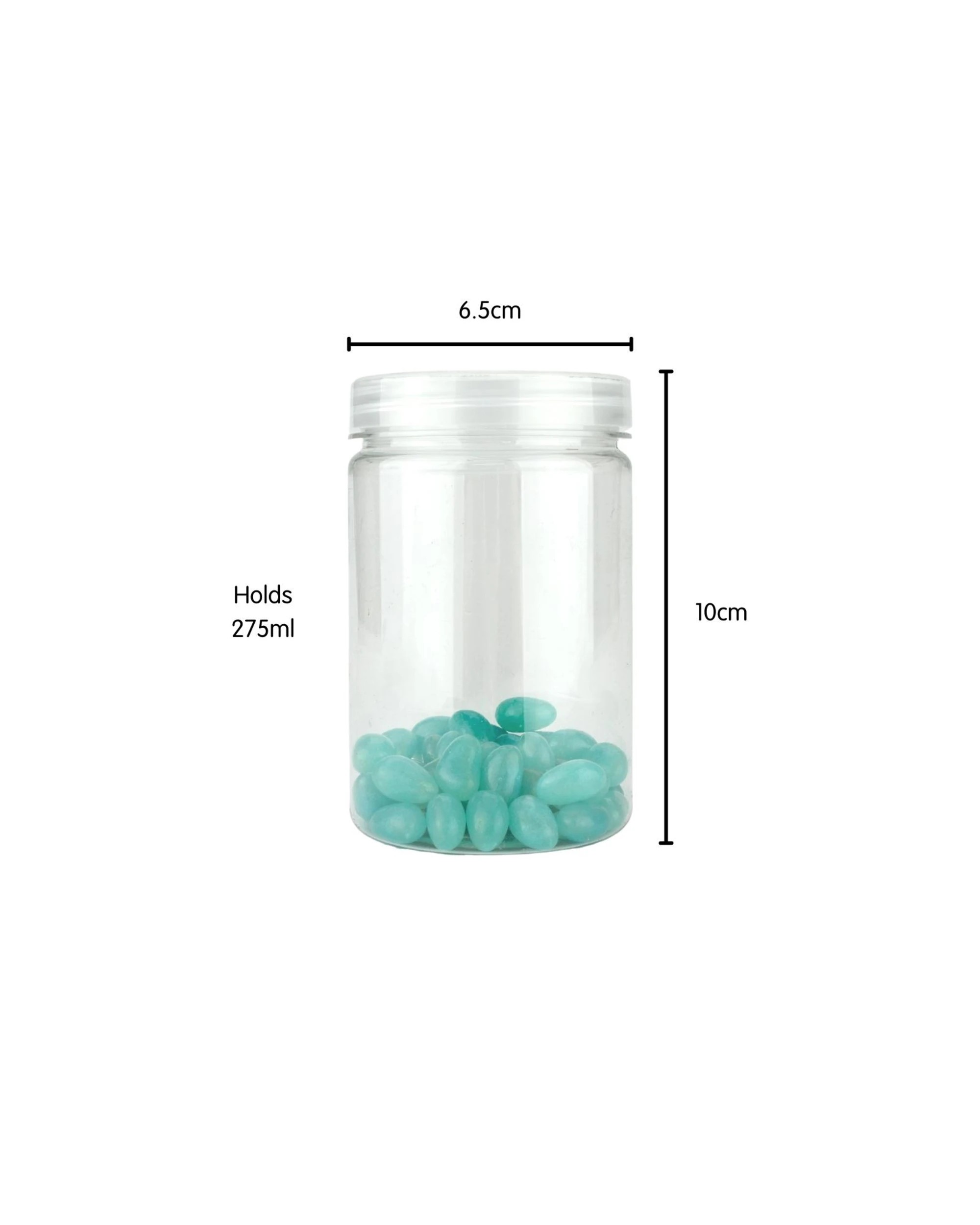 2 Partyrama Clear Plastic Round Screw Top Jar 275ml, 2 of 3