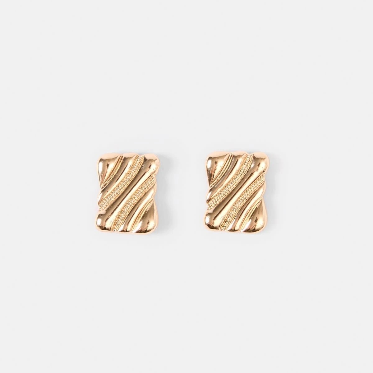 1 Square Linear Stud Earrings - Gold Tone, 1 of 5
