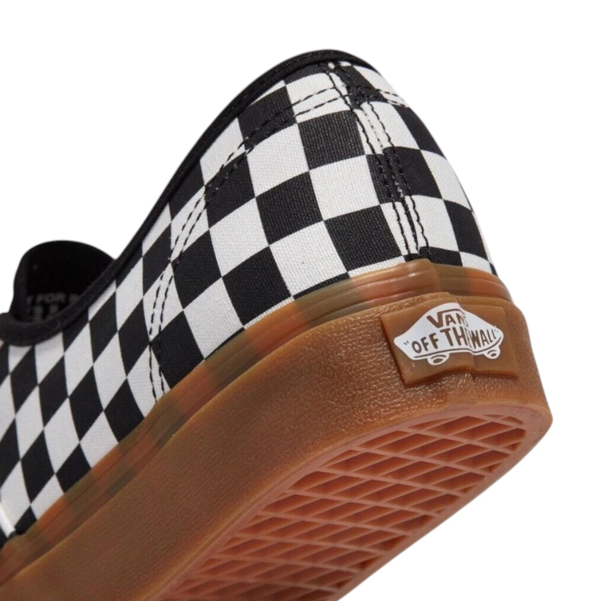 5 Vans Mens Authentic Checkerboard Black/ White Lace Up Shoes BLACK/WHITE, 5 of 6