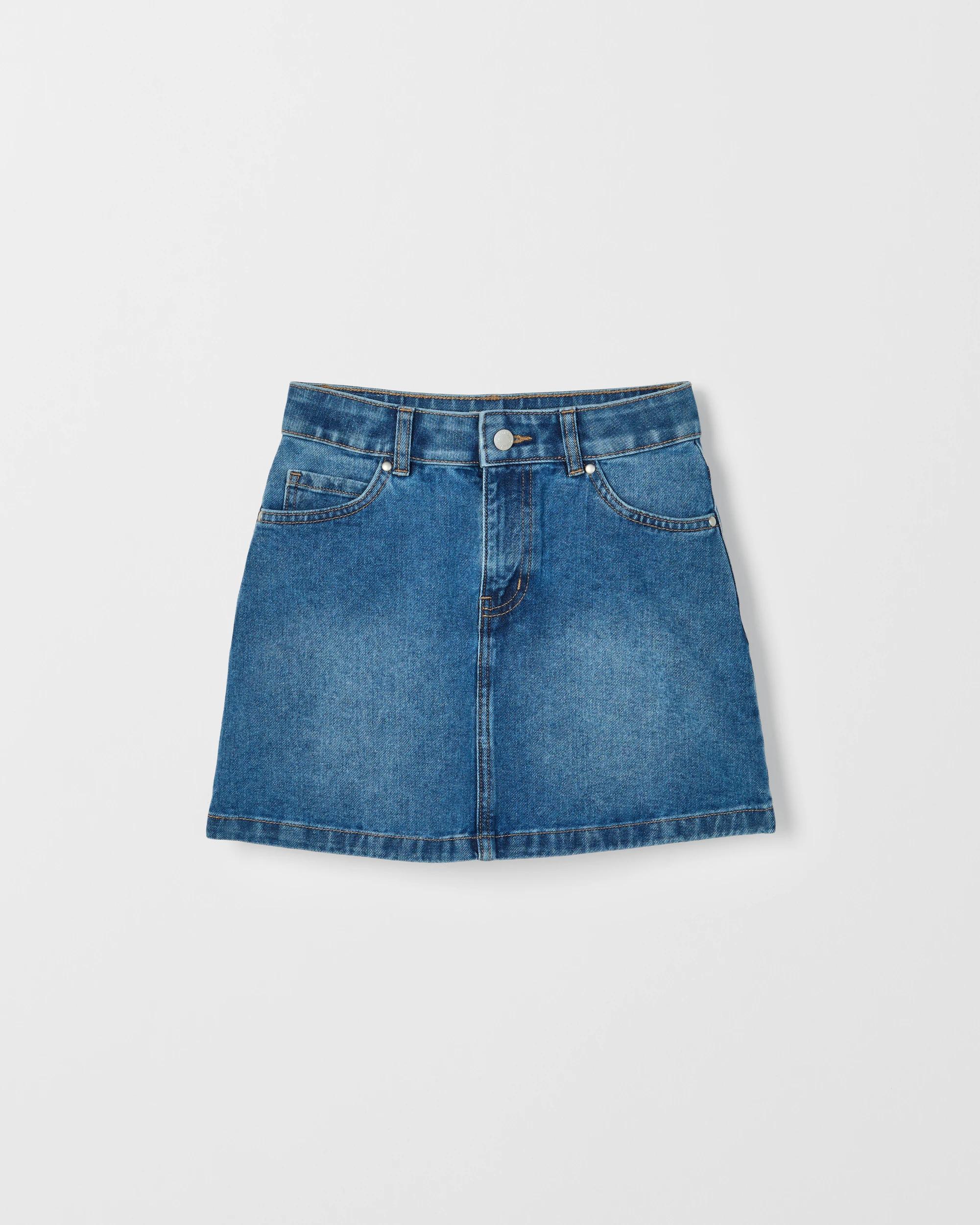 6 Target Kids Heart Pocket Denim Skirt MID BLUE, 6 of 7