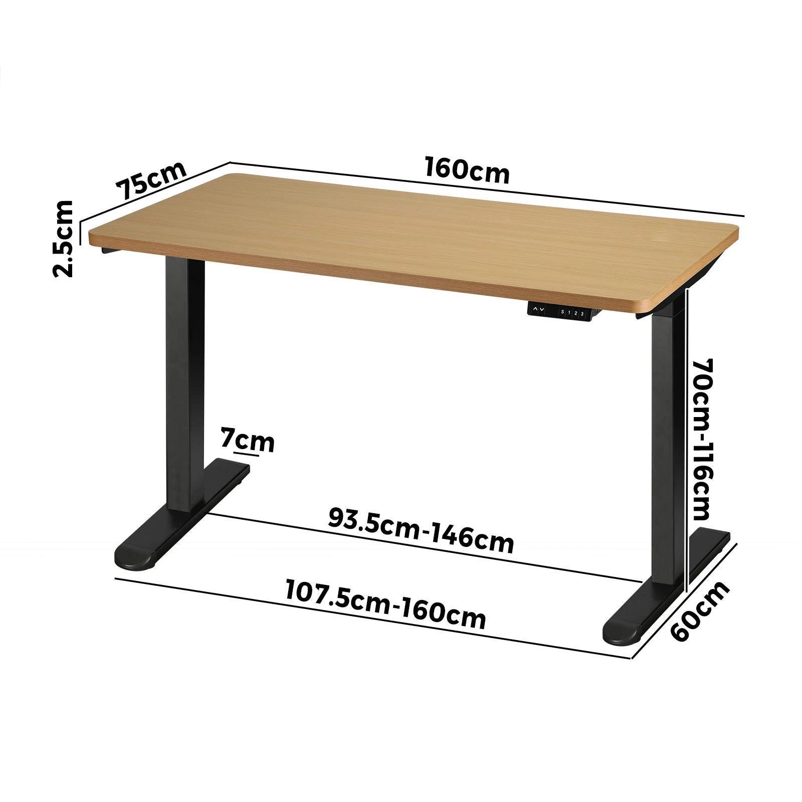 4 Oikiture 160cm Electric Standing Desk Dual Motor Height Adjustable Motorised Sit Stand Desk Rise
 - Multi, 4 of 4