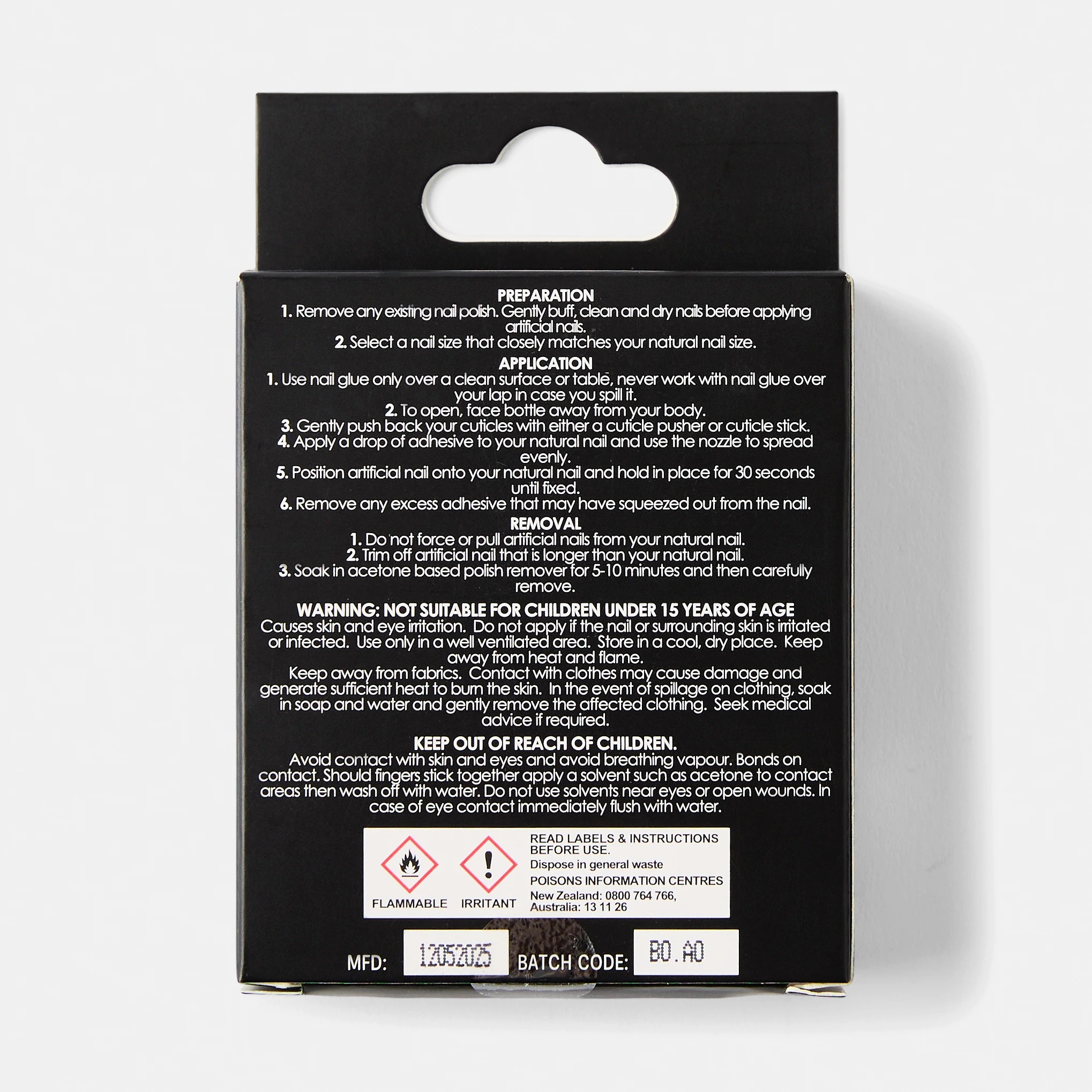 2 OXX Cosmetics 24 Pack Artificial Nails with Adhesive - Squareletto Shape, Butterfly, 2 of 5