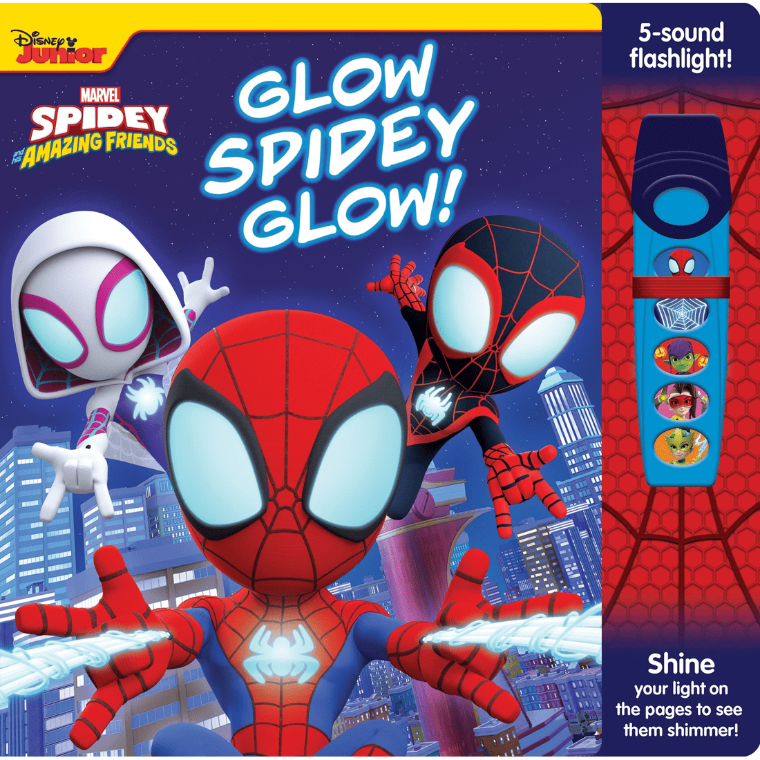 1 Disney Junior Marvel Spidey and his Amazing Friends Glow Spidey Glow! Flashlight Adventure Book, 1 of 6