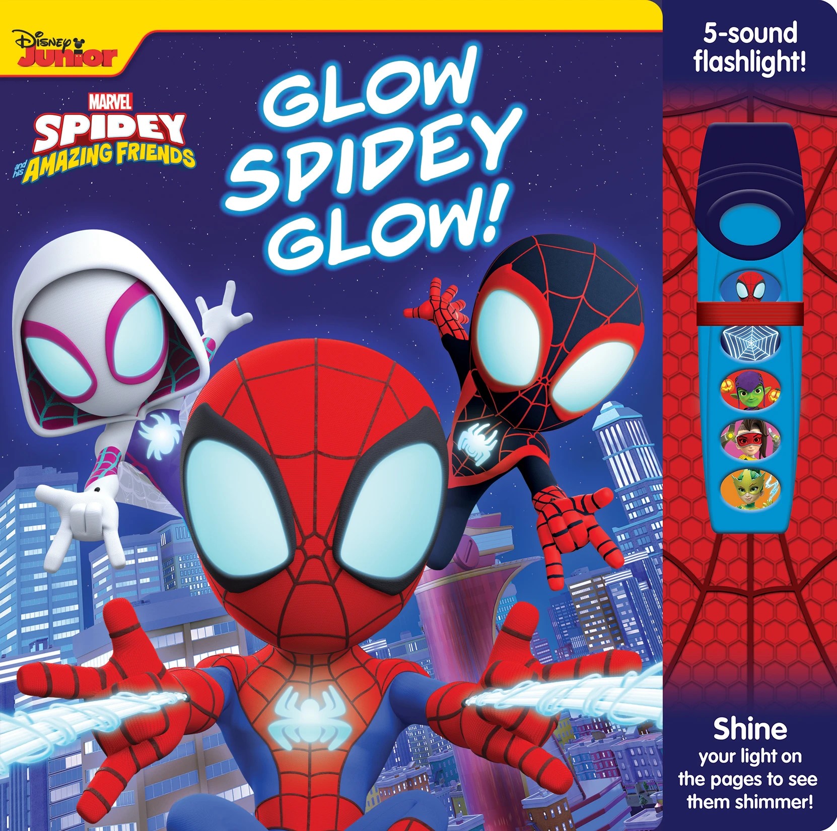 1 Disney Junior Marvel Spidey and his Amazing Friends Glow Spidey Glow! Flashlight Adventure Book, 1 of 6