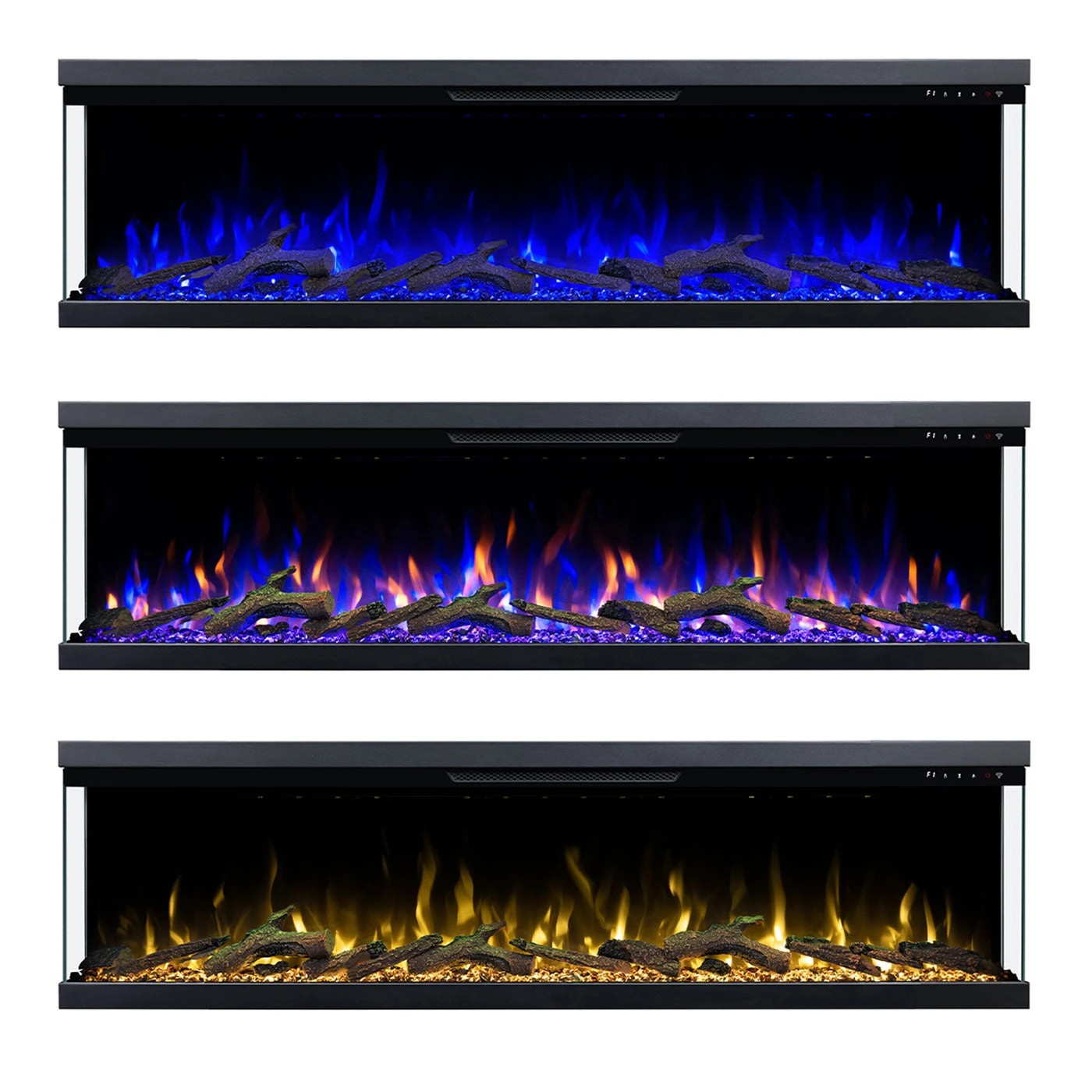 3 Moda Living Aspen 72 inch 3-Sided Electric Fireplace - Black, 3 of 7