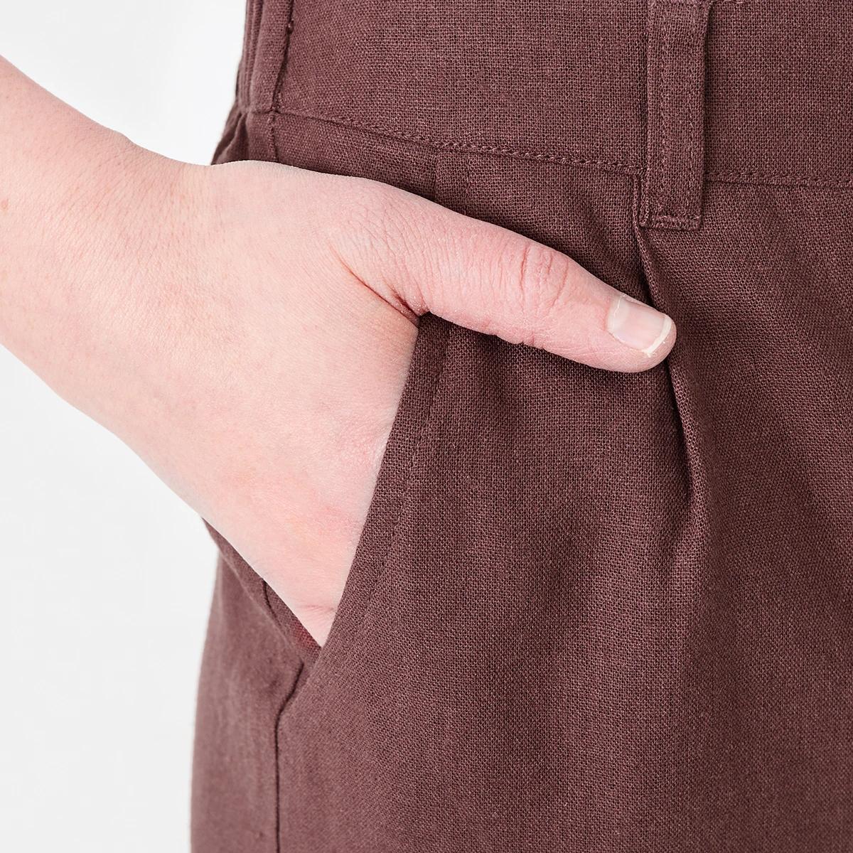 5 Smart Linen Blend Pants Bnt Mroon, 5 of 5