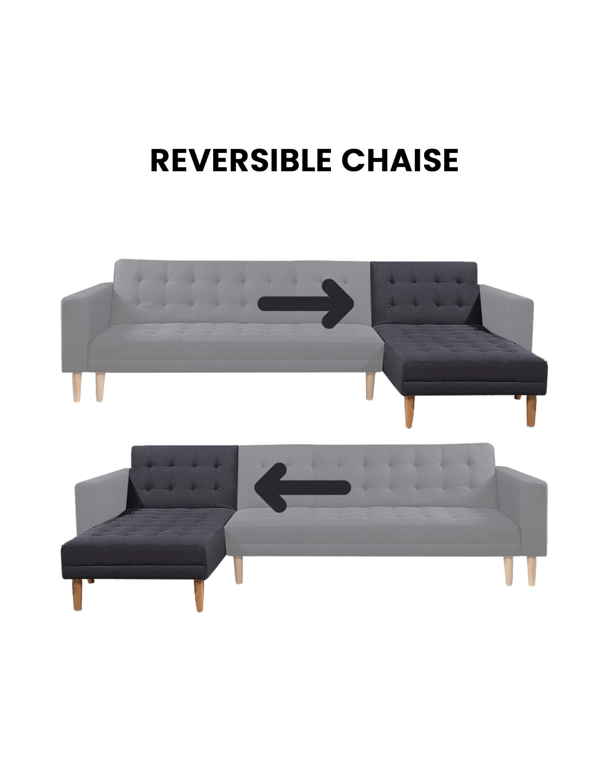 4 Sarantino Linen Fabric Corner Sofa Bed Couch Lounge with Chaise Dark Grey - Grey, 4 of 7