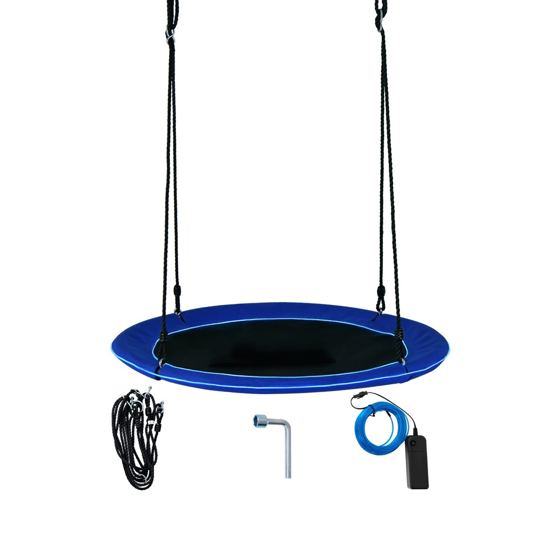 1 Costway 100cm Flying Saucer Tree Swing 300KG Outdoor Hammock, 1 of 2