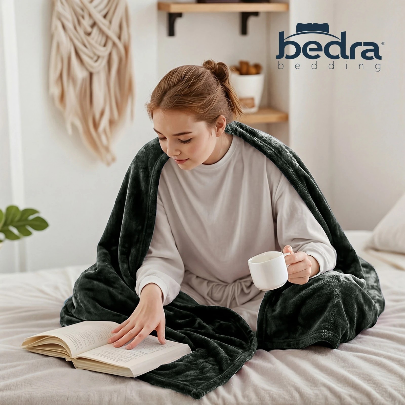 9 Bedra Bedding Electric Throw Rug Washable Heated Blanket Flannel Winter Warm - Single Bed - Charcoal, 9 of 10