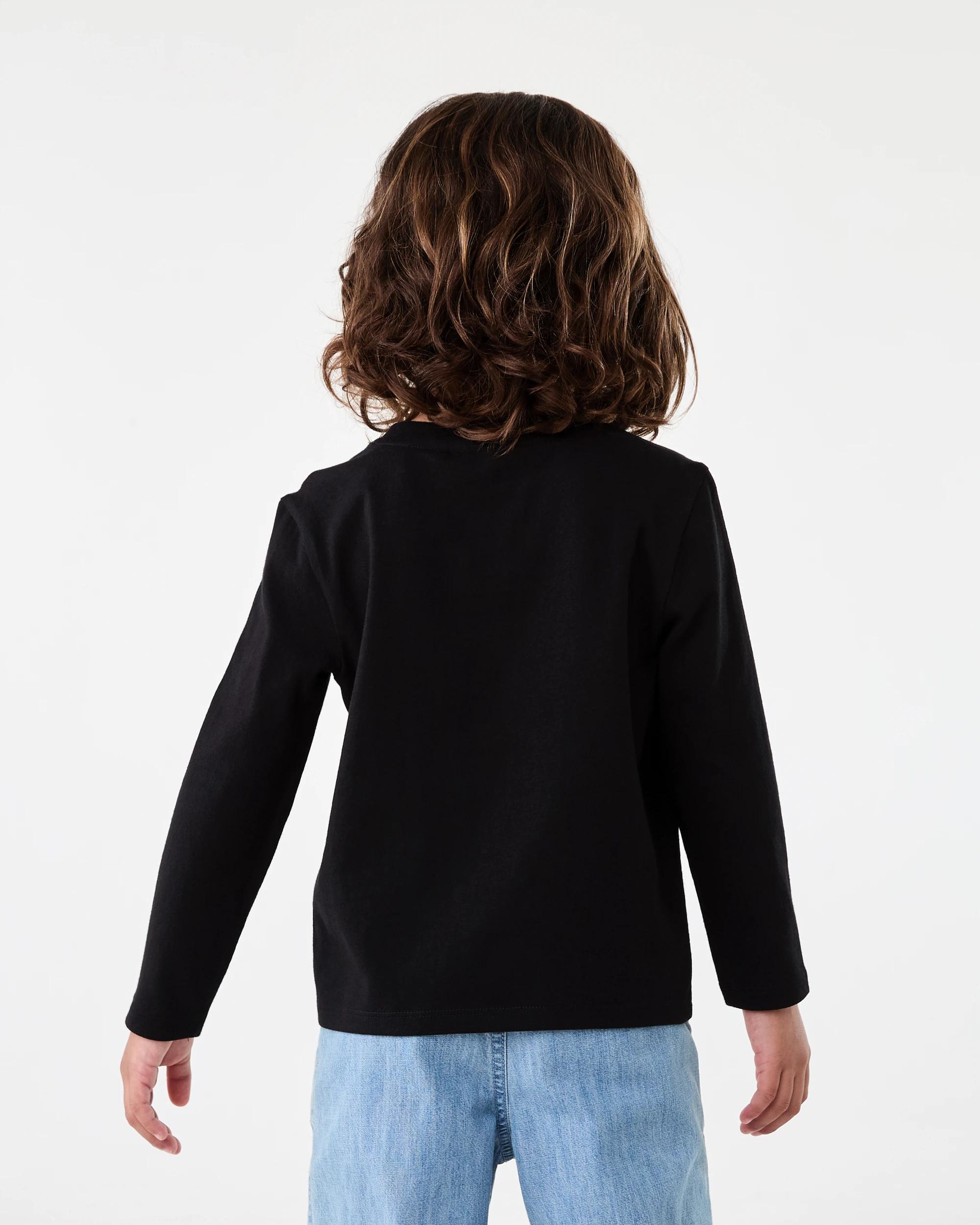 2 Long Sleeve Plain T-shirt Black, 2 of 6