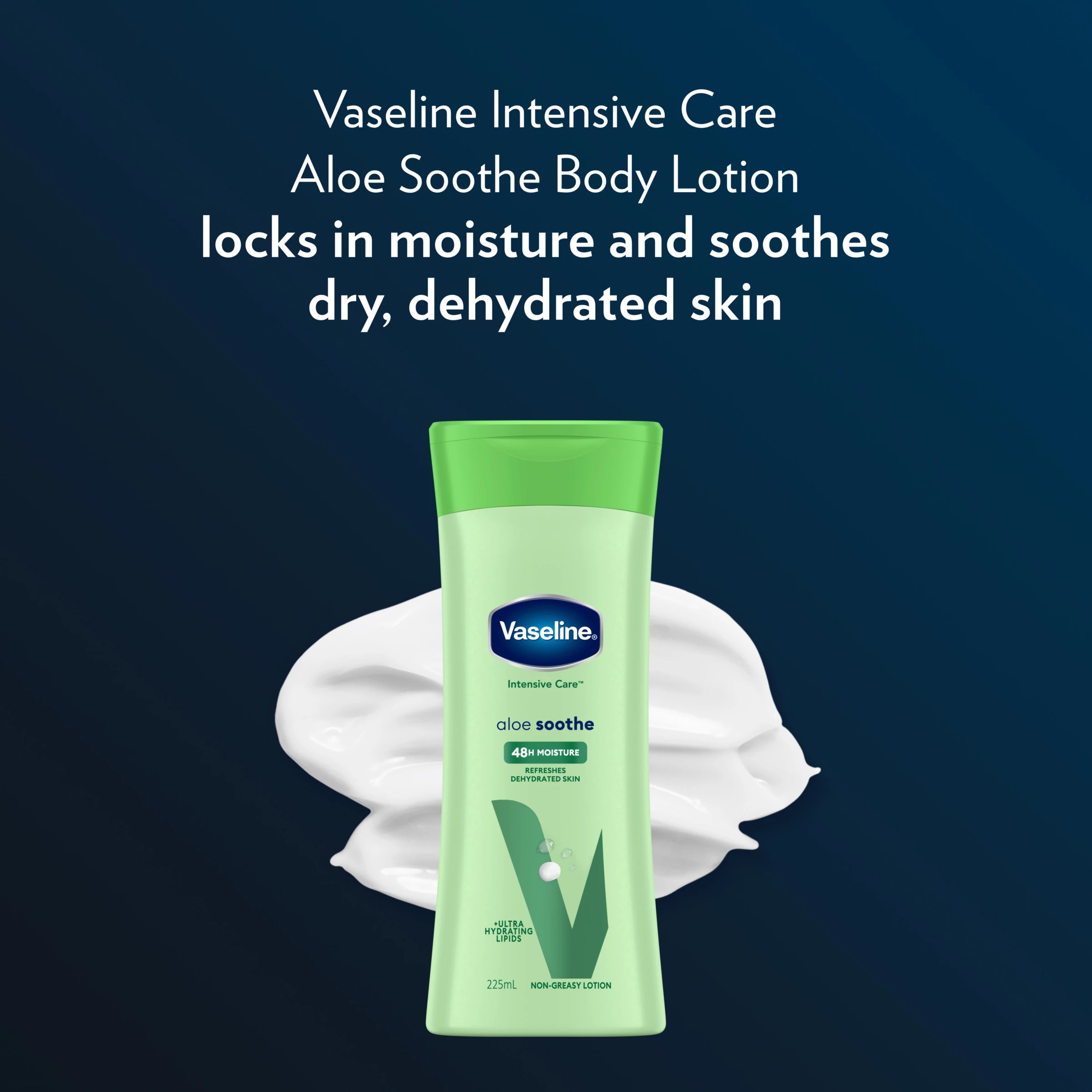 3 Vaseline Intensive Care Aloe Soothe 48H Moisture Body Lotion 225ml - Ultra Hydrating Lipids, 3 of 10