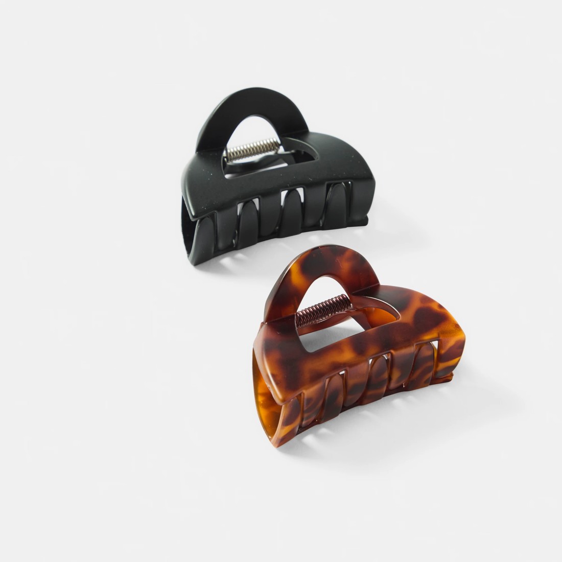 2 OXX Haircare 2 Pack Black and Brown Small Frame Claw Hair Clips, 2 of 3