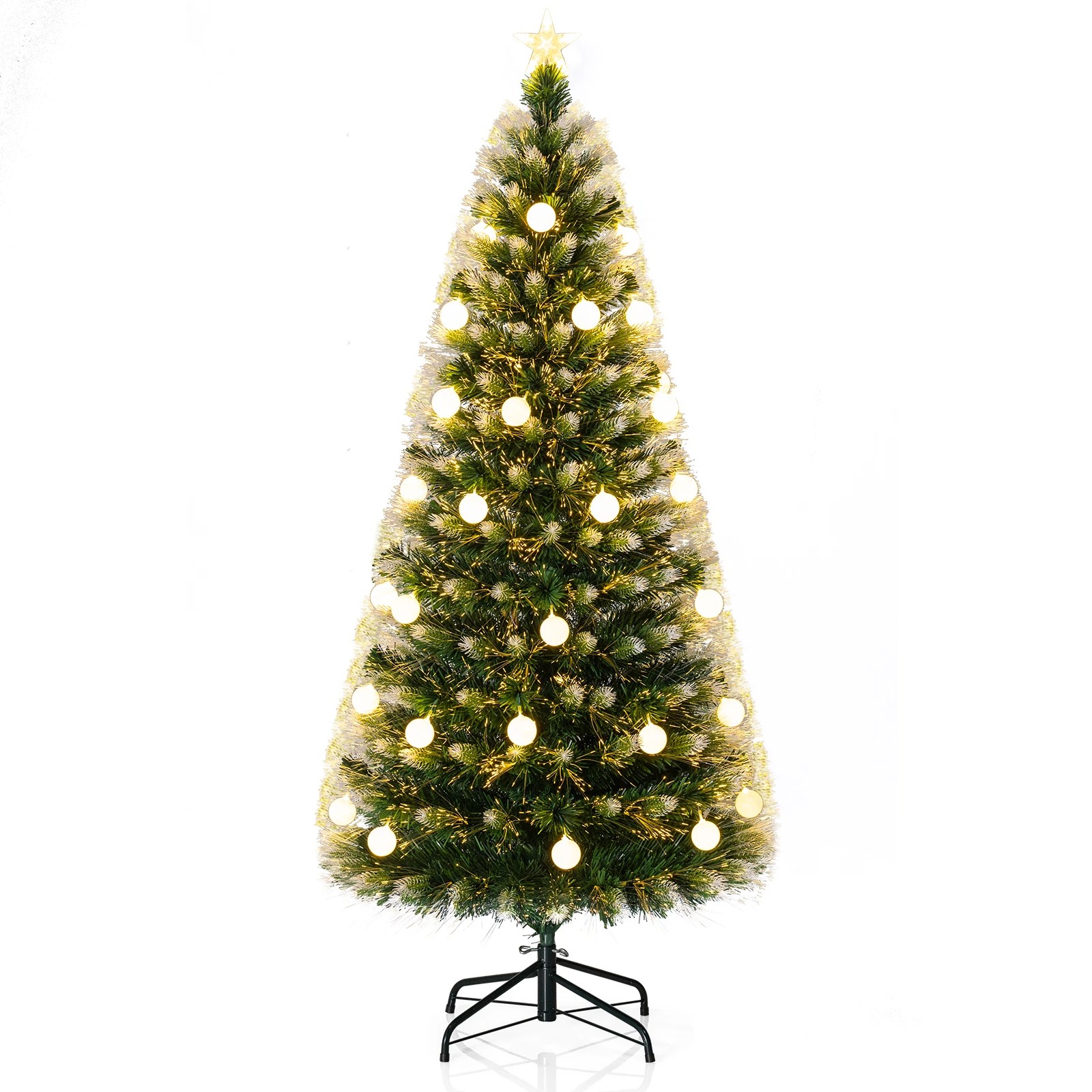 1 Costway 1.8M Artificial Fiber Optic Christmas Tree 36 Warm White LEDs, 1 of 7