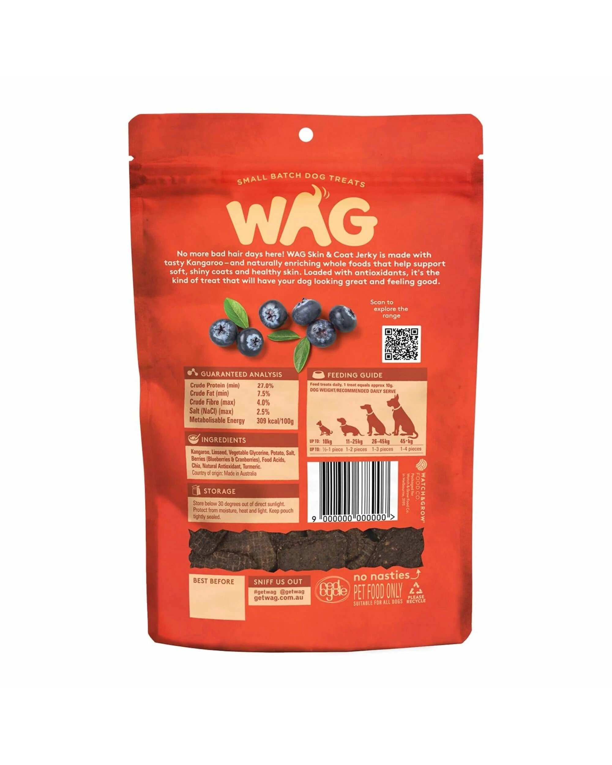 2 Wag Kangaroo Jerky Skin & Coat 10pc, 2 of 2