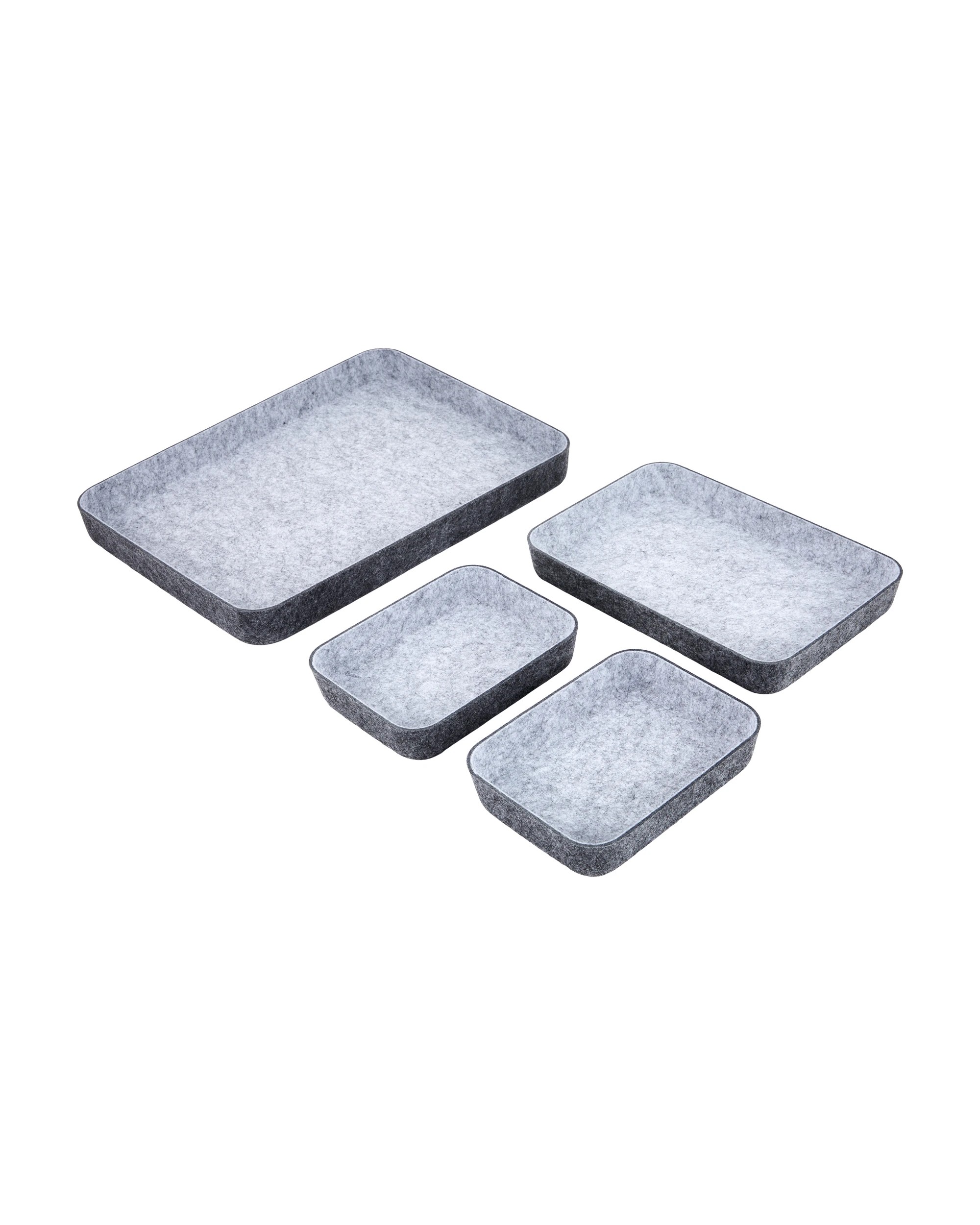 3 4 Pack Felt Drawer Desk Organiser, 3 of 7