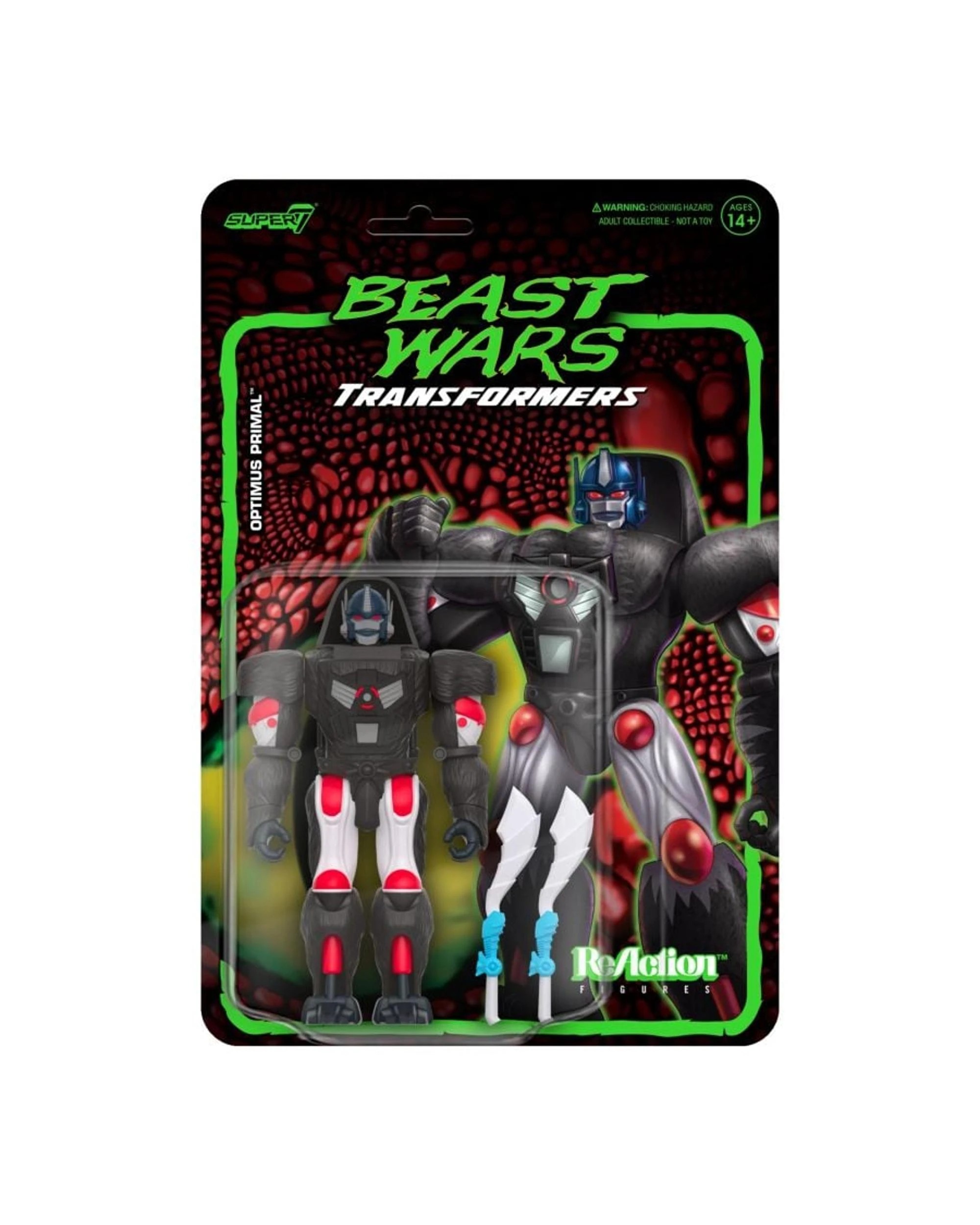 1 Super7 Reaction Transformers Beast Wars Optimus Primal 3.75 inch Action Figure, 1 of 3