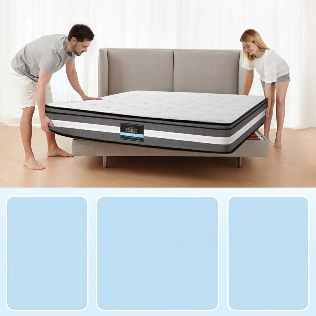 6 Giselle Bedding 30cm Seaqual Fabric Mattress Gel Foam Pocket Spring Queen Size - Queen Bed - Multi, 6 of 7