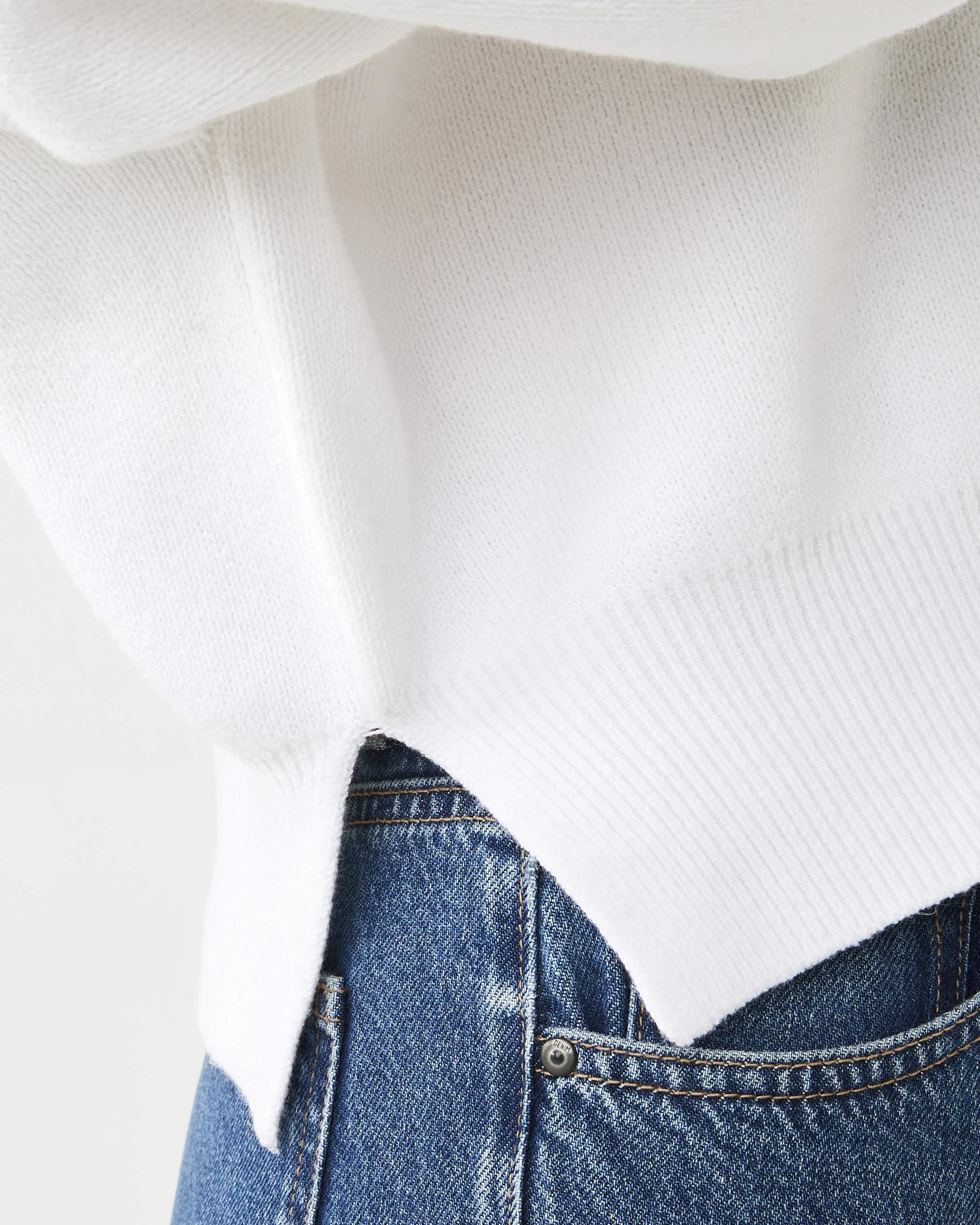 7 Oversized Crew Neck Jumper White, 7 of 7