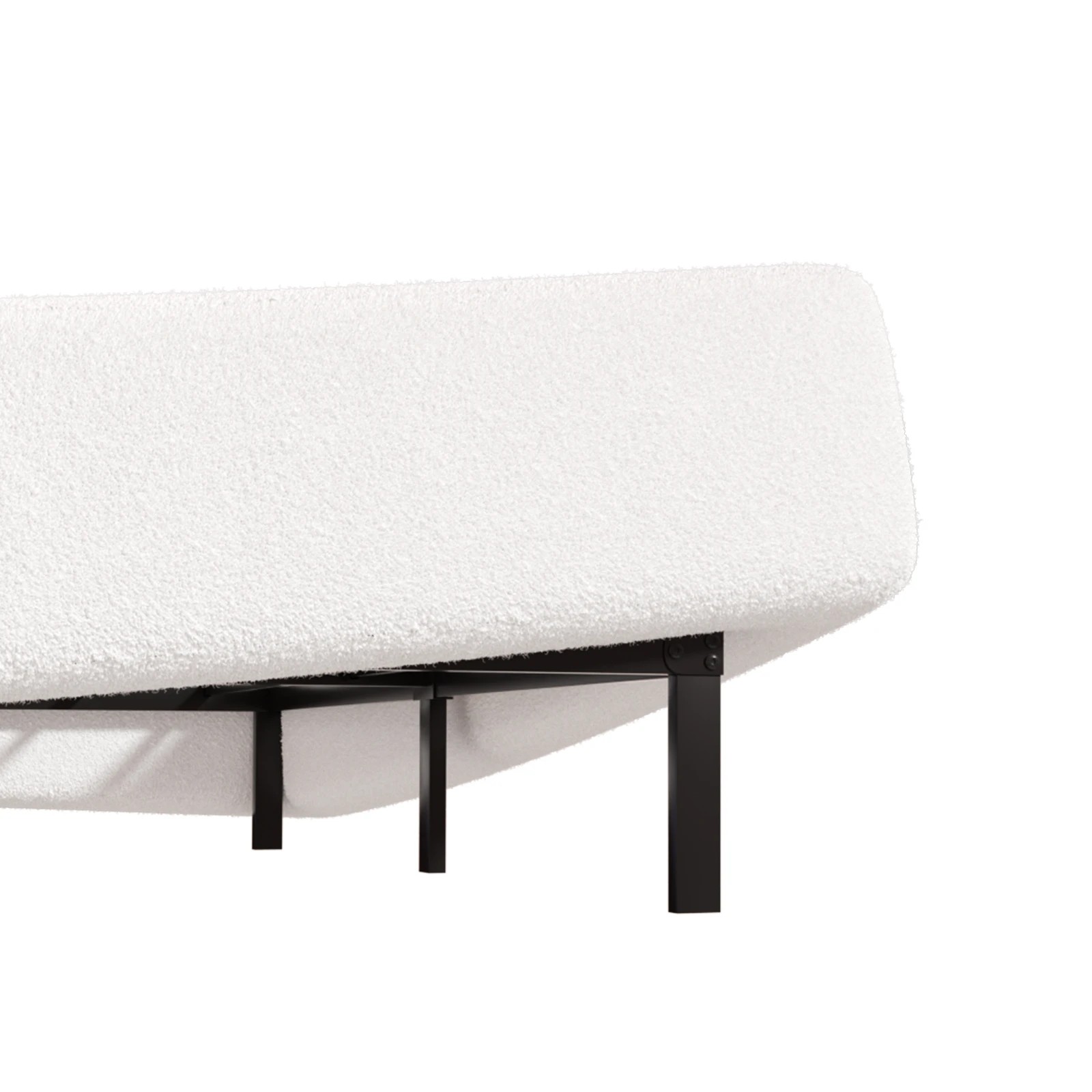 4 Advwin Queen Bed Frame with Boucle Fabric Headboard 8CM Foam Cushioned - White, 4 of 9