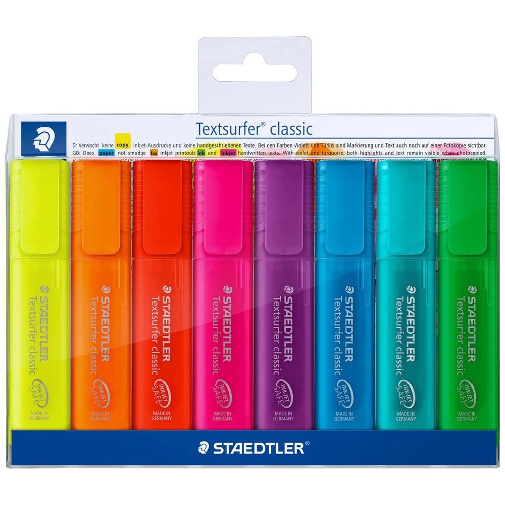 1 Staedtler Textsurfer Rainbow Highlighters Assorted 8 Pack, 1 of 10