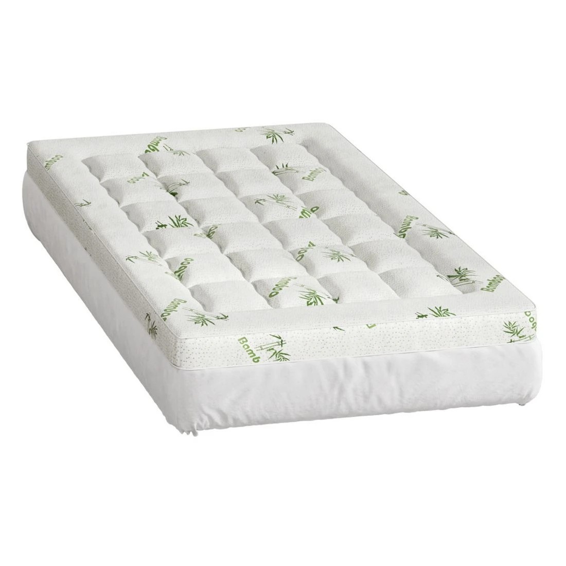 4 Giselle Bedding Mattress Topper Pillowtop Bamboo 7.5cm Single - Single Bed - White, 4 of 5