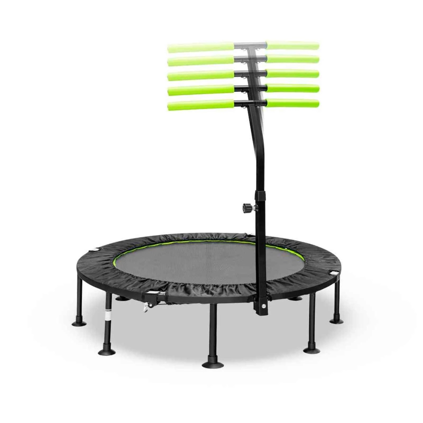 1 Costway Foldable Mini Trampoline Indoor Exercise w/Adjustable Handrail Kids Rebounder - Green, 1 of 1