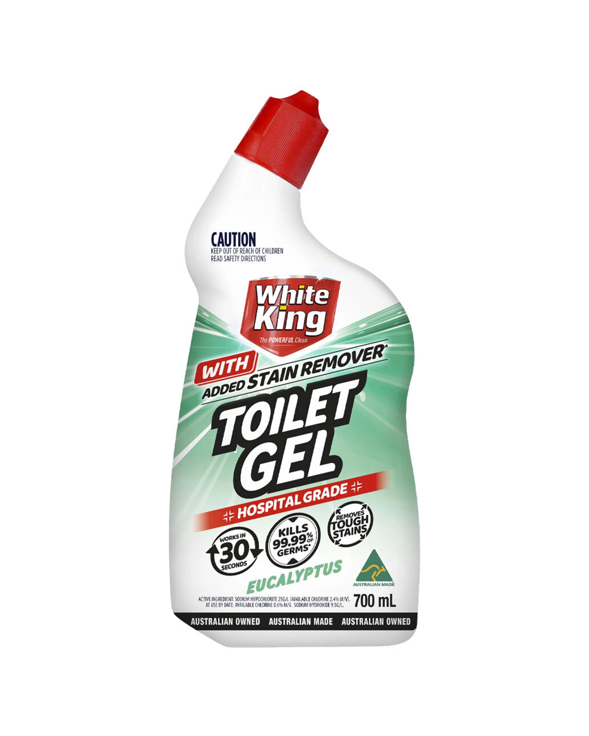 2 White King 6PK Toilet Gel With Stain Remover 700ml Hospital Grade Eucalyptus - Multi, 2 of 3
