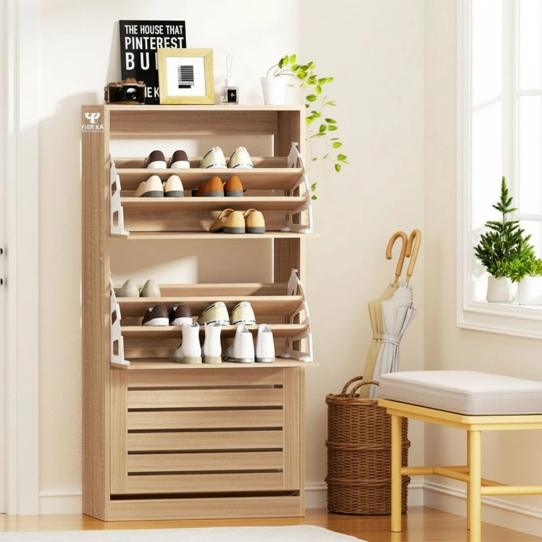 7 Artiss Shoe Cabinet Storage Drawer - Brown, 7 of 7