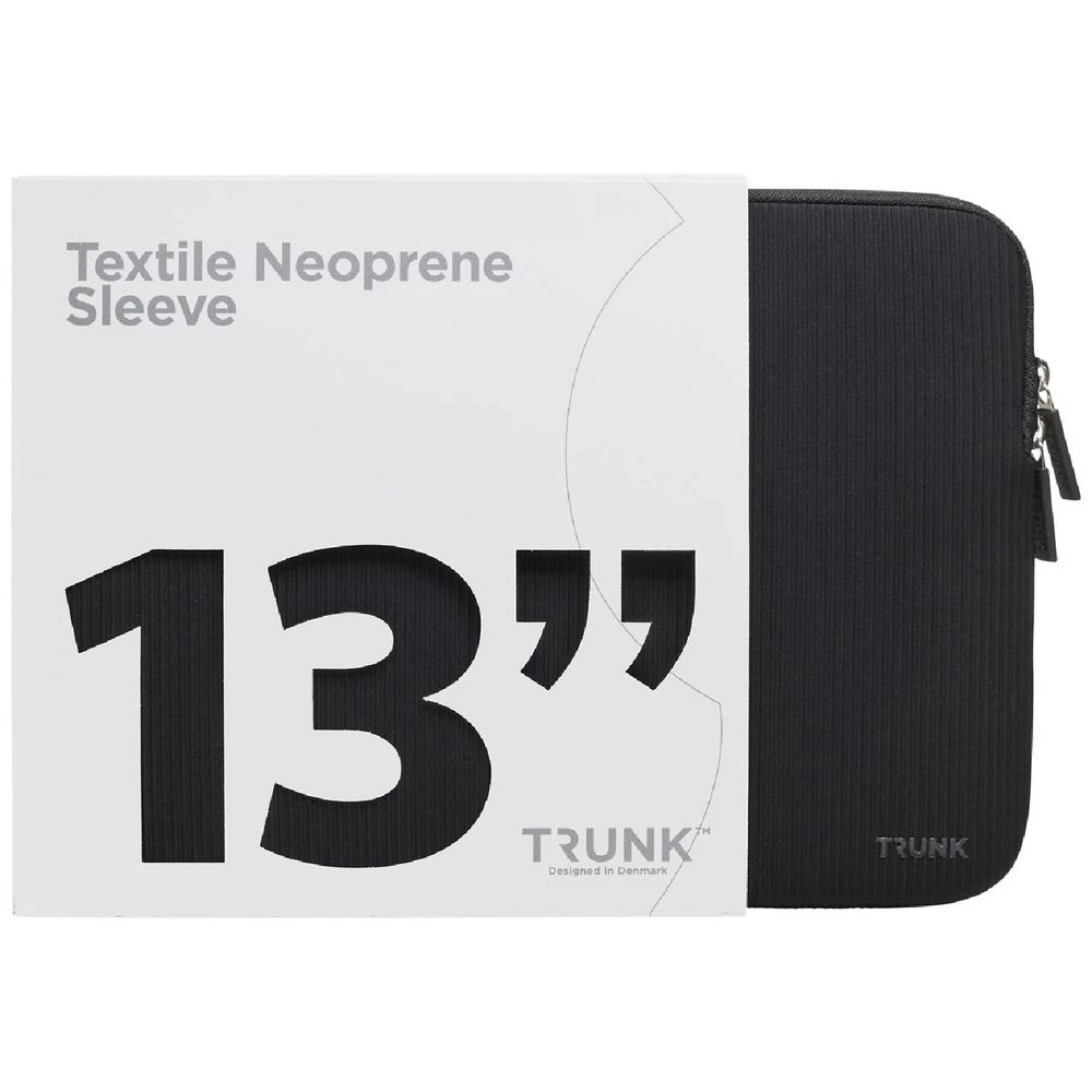 1 Trunk 13" Ribbed Velvet Laptop Sleeve Black, 1 of 3