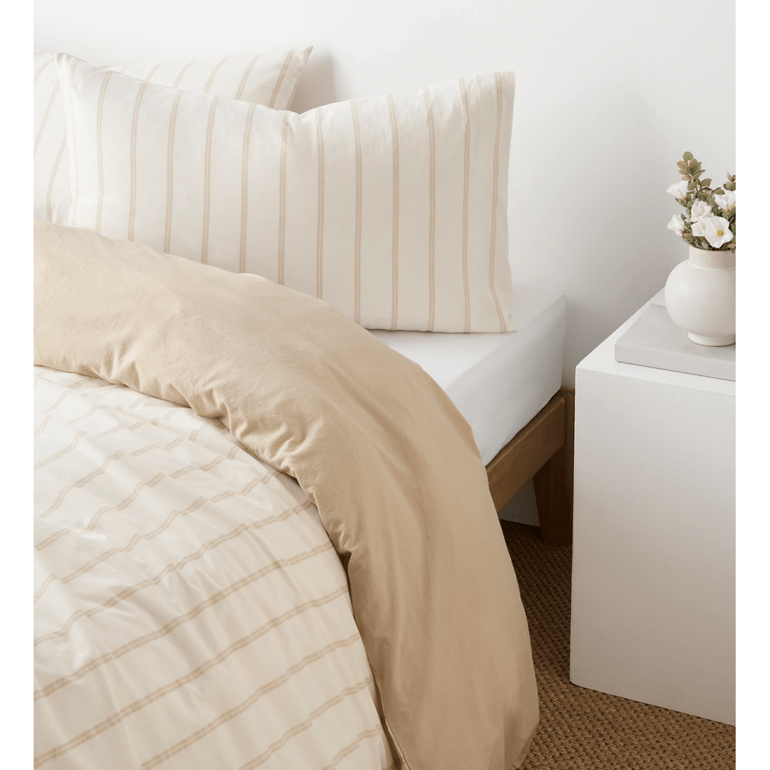 4 Arlo Stonewash Stripe Quilt Cover Set
 - King Bed
 - Natural, 4 of 5