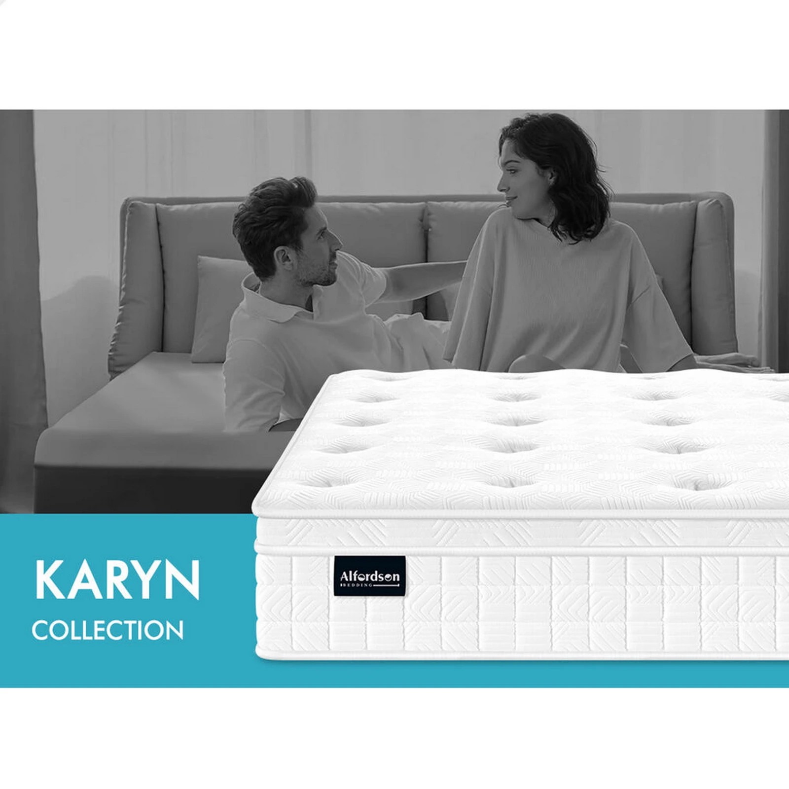 2 Alfordson Mattress 22CM Euro Top Spring Foam Bedding Medium Firm - King Bed, 2 of 10