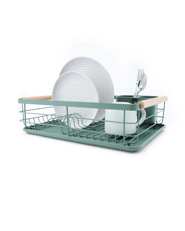 Green Wooden Handle Dish 