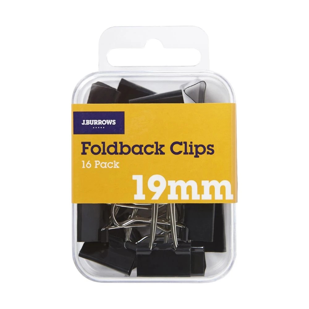 3 J.Burrows 19mm Foldback Clips 16 Pack, 3 of 3