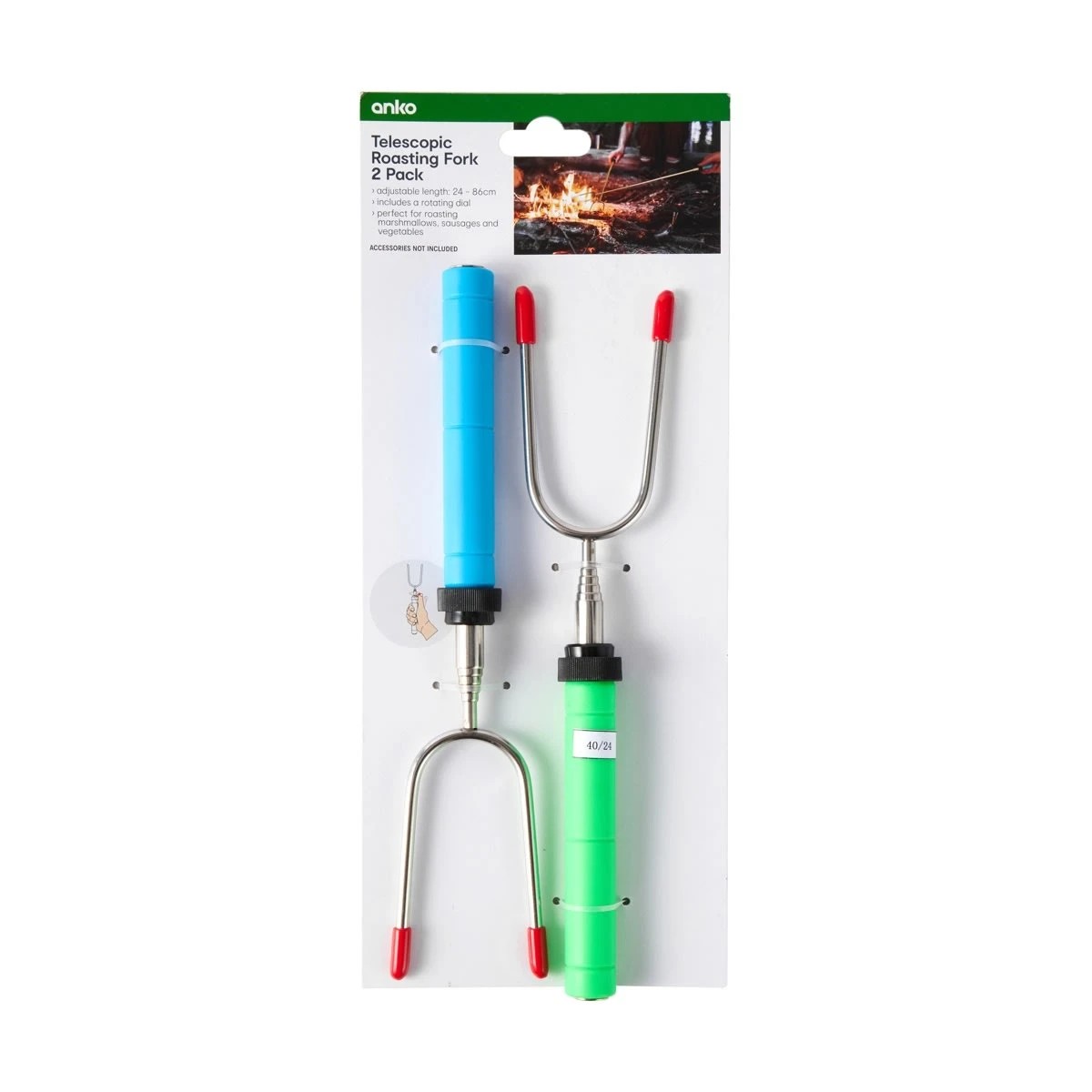1 2 Pack Telescopic Roasting Fork, 1 of 7
