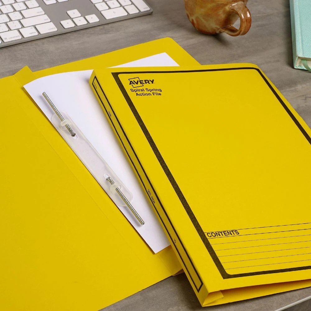 4 Avery Foolscap Spiral Spring File Yellow, 4 of 6
