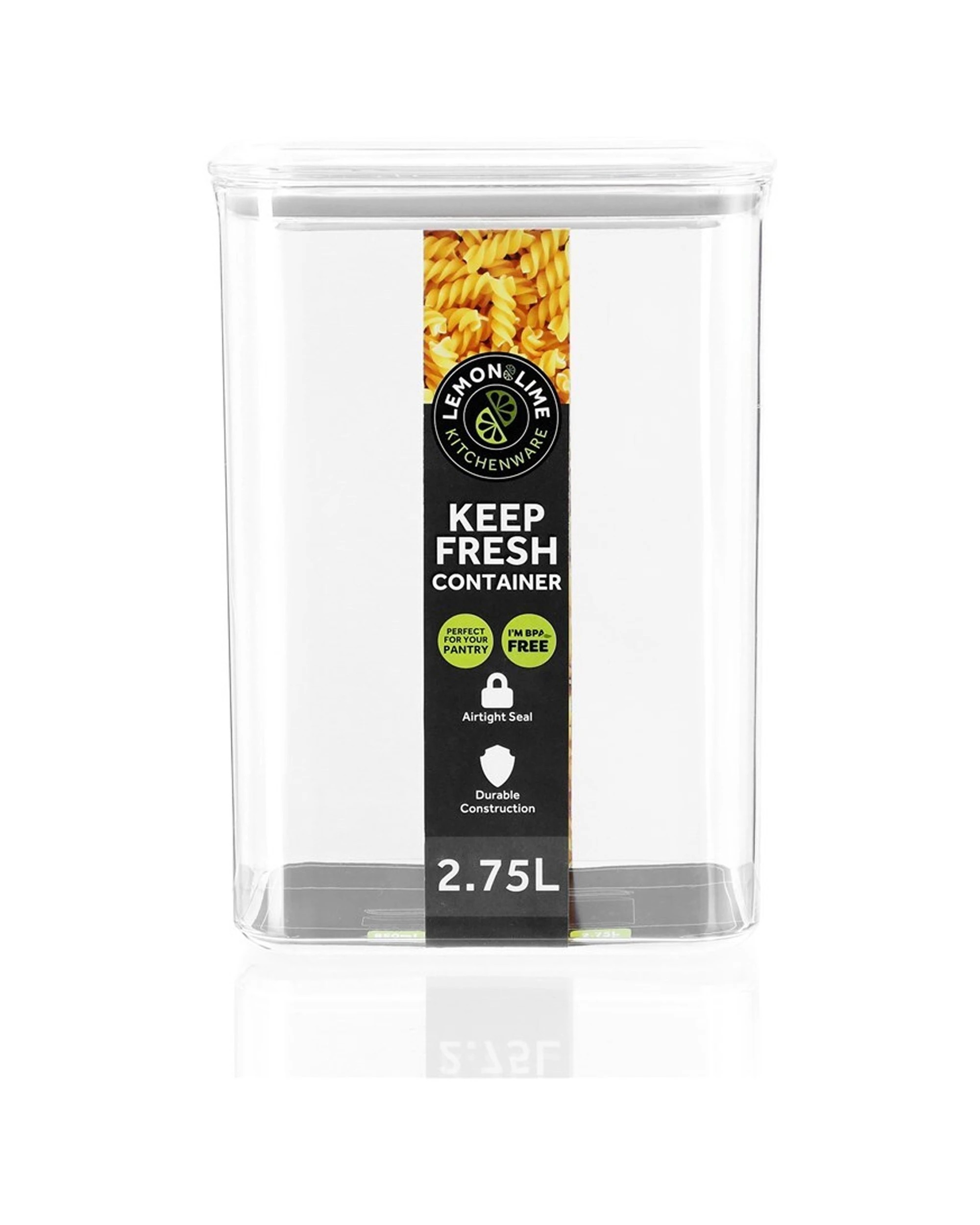 1 Lemon & Lime 2.75l Keep Fresh Storer Food Container Rectangle Storage W/ Lid Clr
 - Clear, 1 of 3