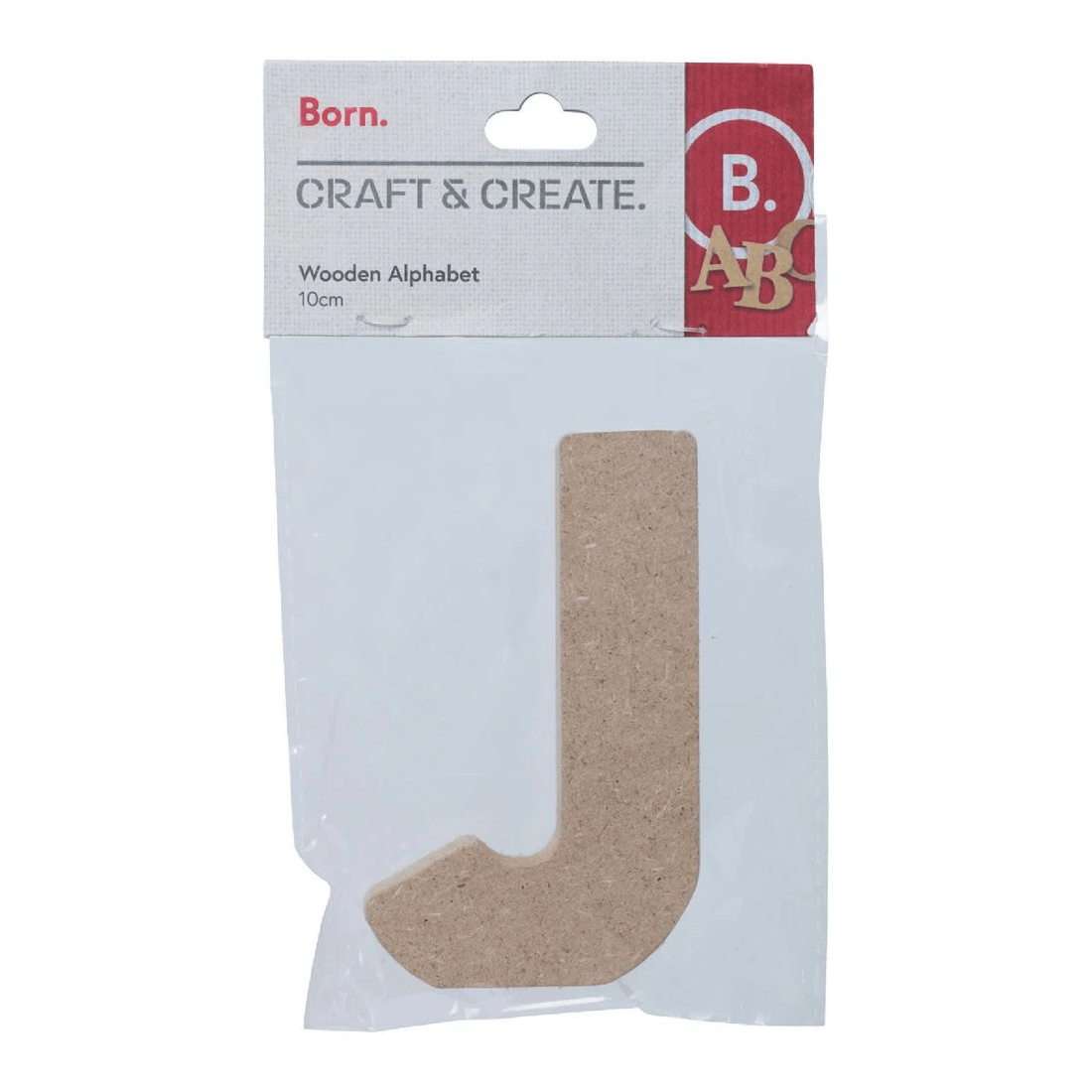 1 Born Wooden Alphabet Letter J 10cm, 1 of 3
