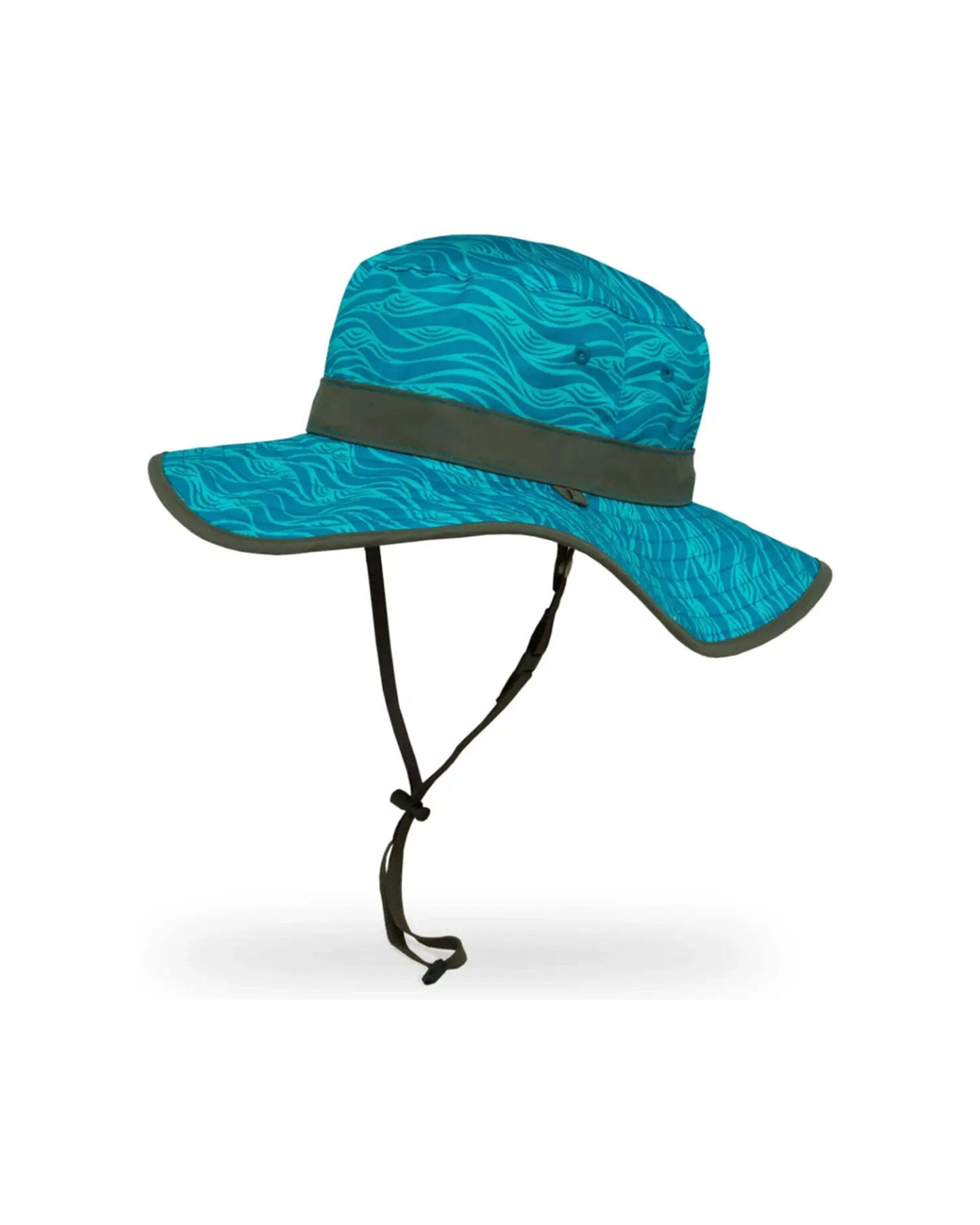 1 Sunday Afternoons Kids Creek Boonie Hat Medium 2-5 Years UPF 50+ Chin Strap Rolling Wave/Tan - Blue, 1 of 1