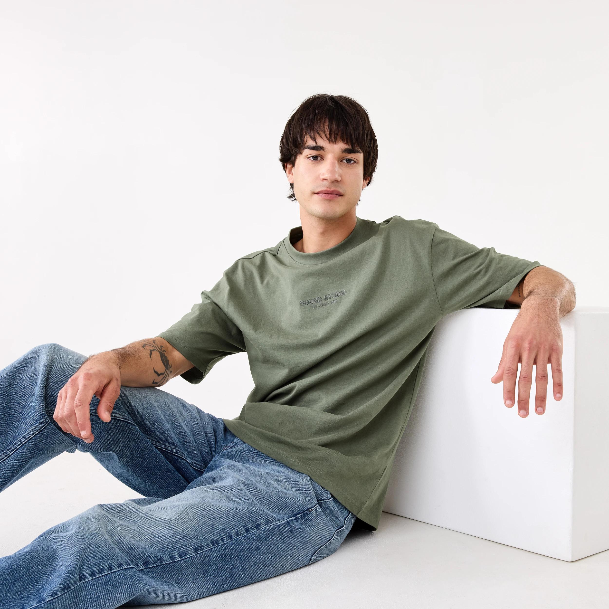 9 Oversized Print T-shirt Grn Agave, 9 of 10