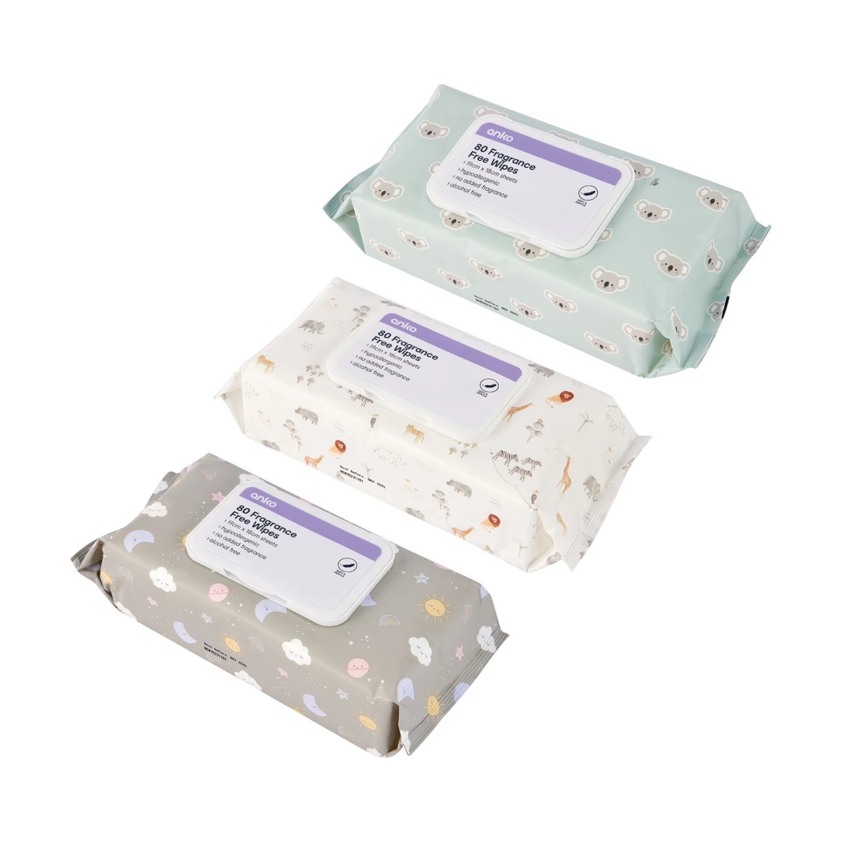 2 80 Pack Fragrance Free Wipes - Assorted, 2 of 6