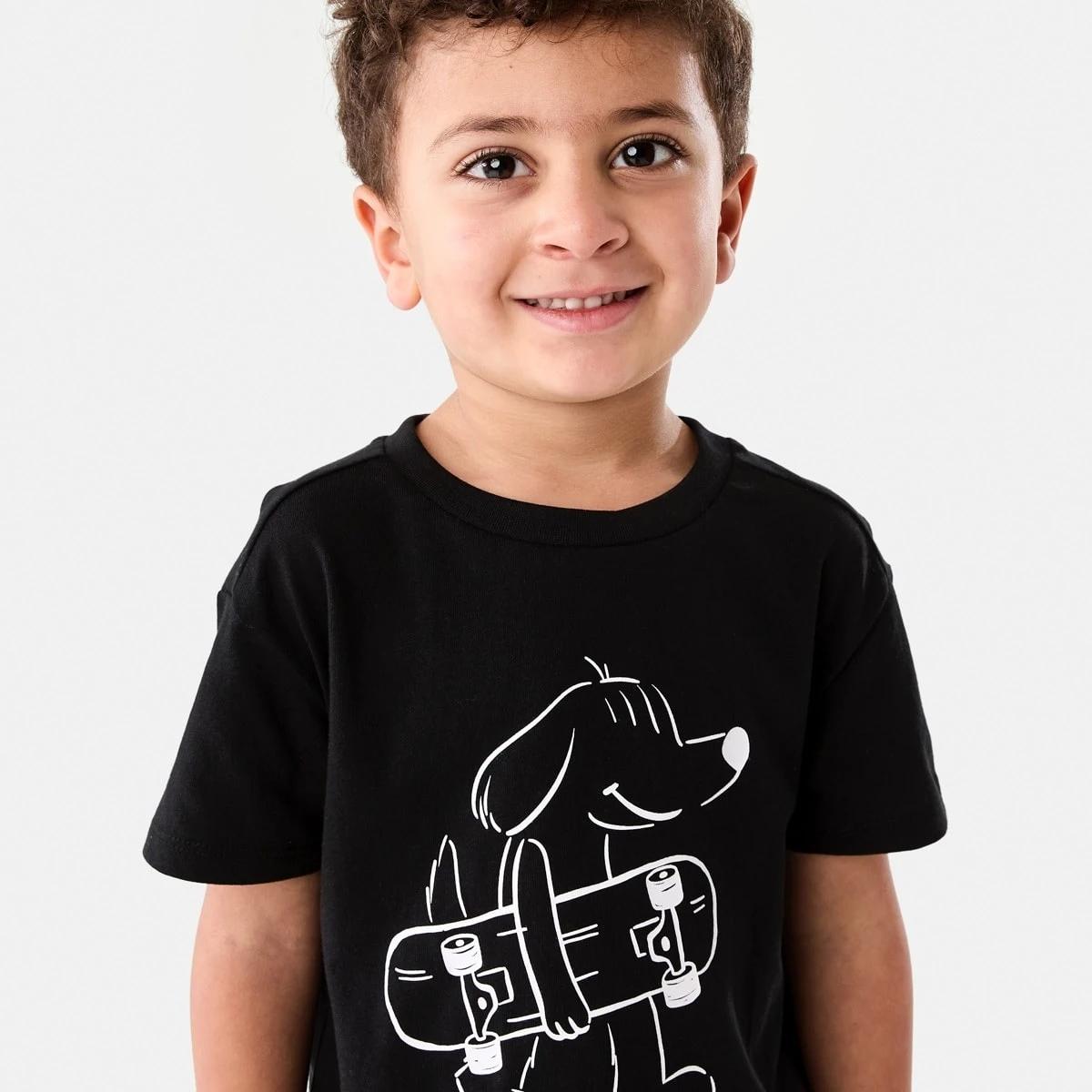 3 Chest Print T-shirt SKATE DOG KMART BLACK, 3 of 6