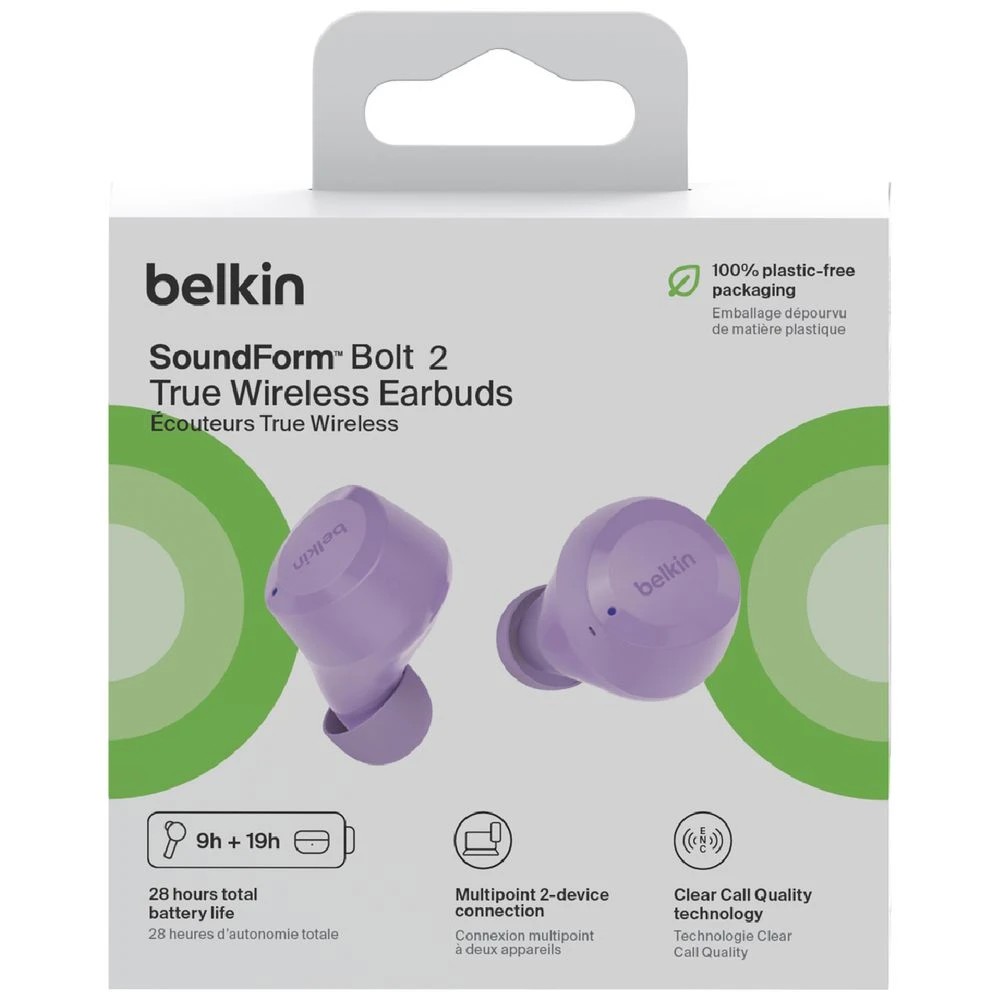 7 Belkin SoundForm Bolt 2 True Wireless Headphones Lavender, 7 of 7