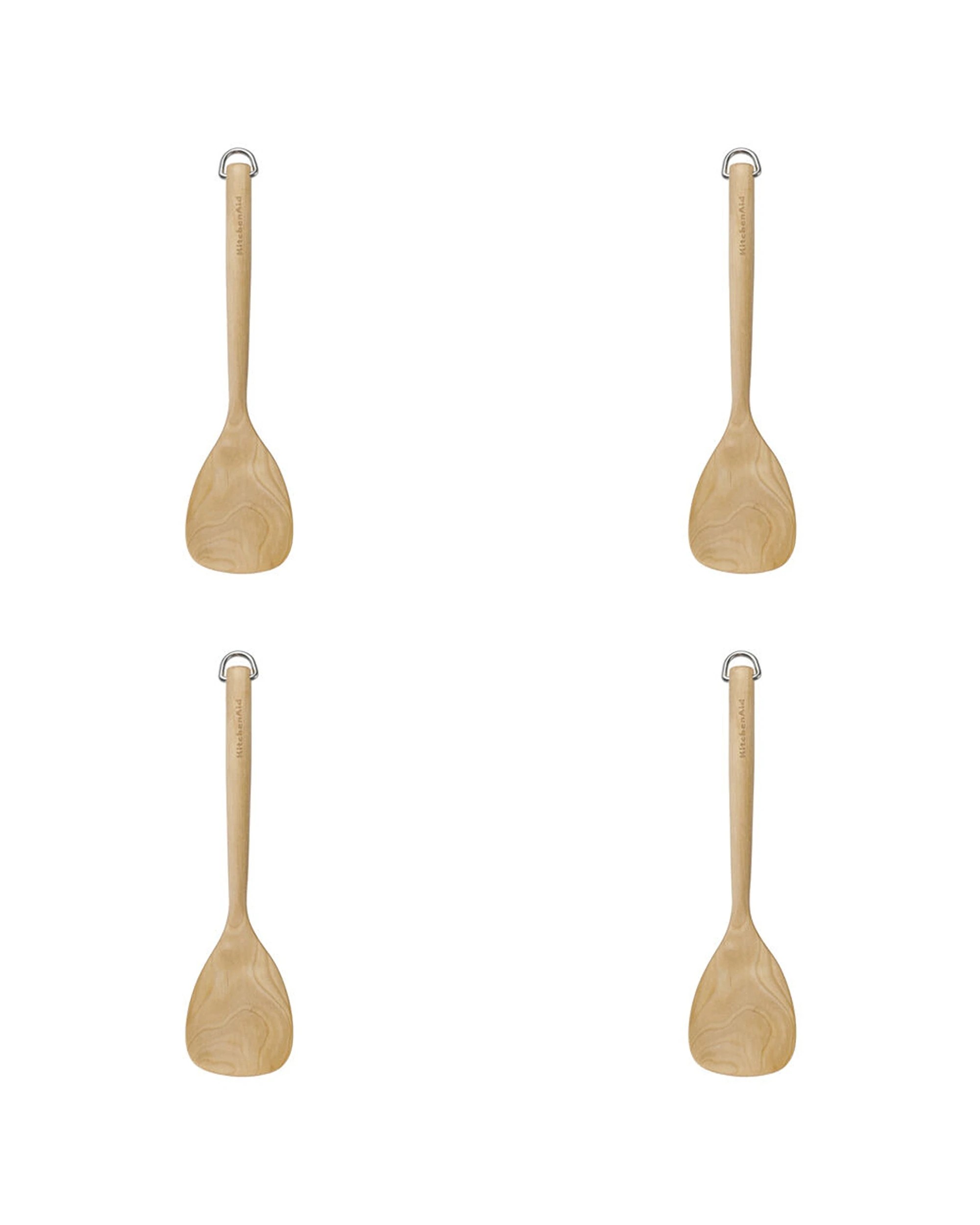 1 KitchenAid Birchwood Short Turner 4PK Wooden Cooking Kitchen Utensil - Beige, 1 of 6