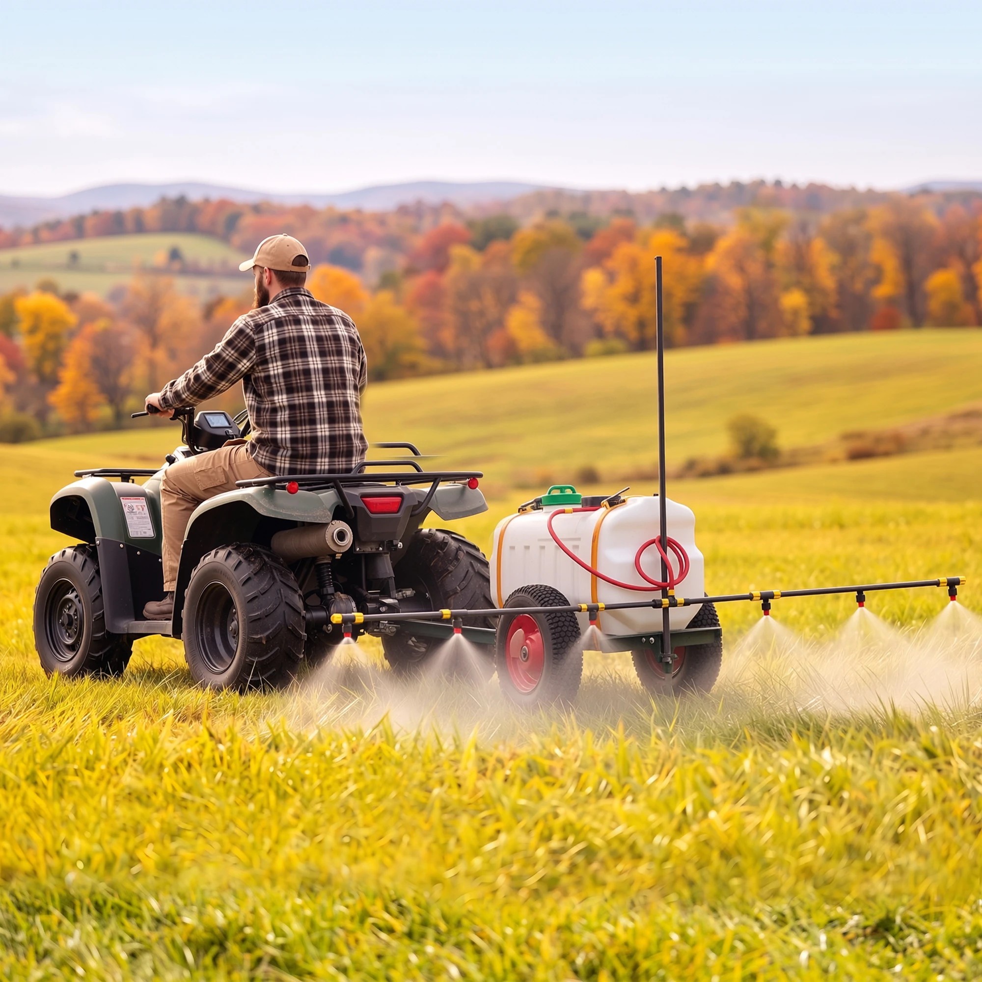 8 Giantz 150kg ATV Garden Trailer Weed Sprayer Tow Behind Cart Ride on Mower Attachment - Black, 8 of 9